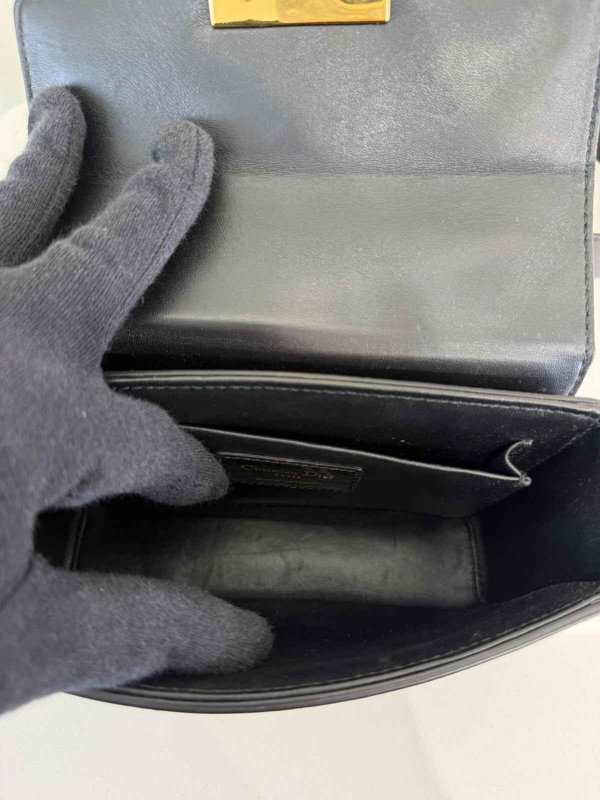 Christian Dior Black Box Calfskin Leather Montaigne 30 Flap Bag