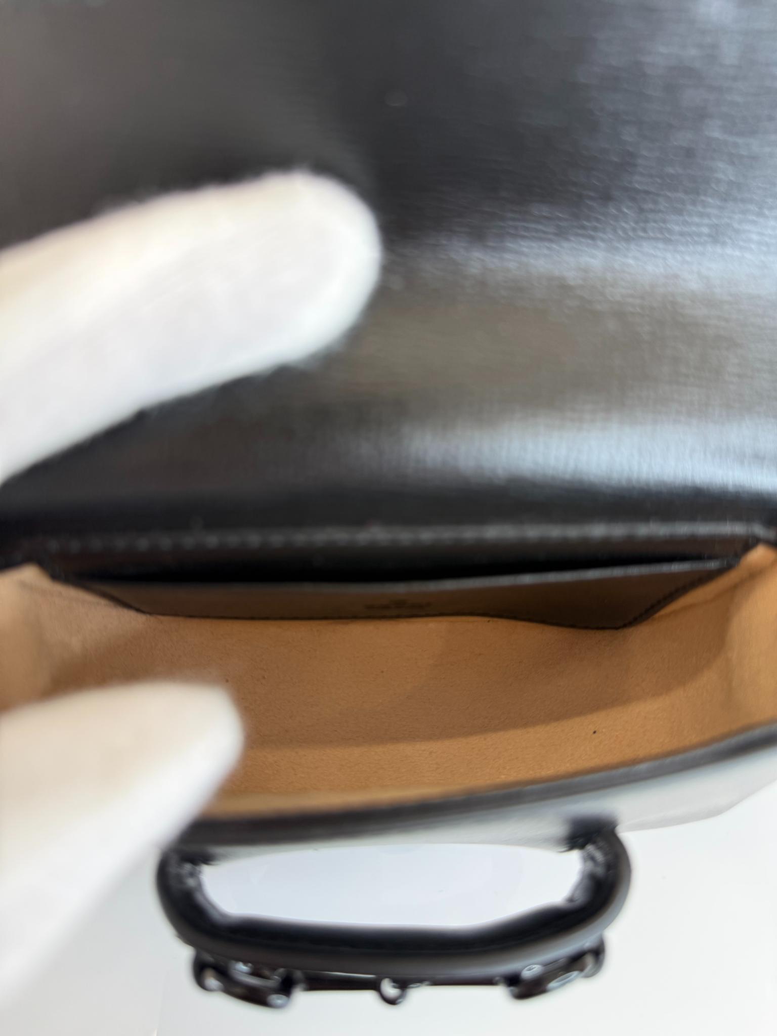 Gucci Nano Horsebit 1955 Web Crossbody Bag Black