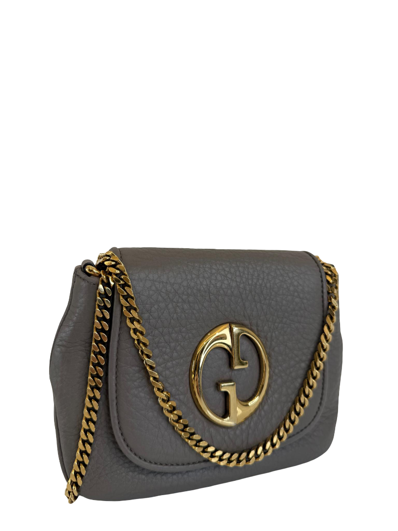 Gucci 1973 Taupe Cellarus Mini Chain Crossbody Bag