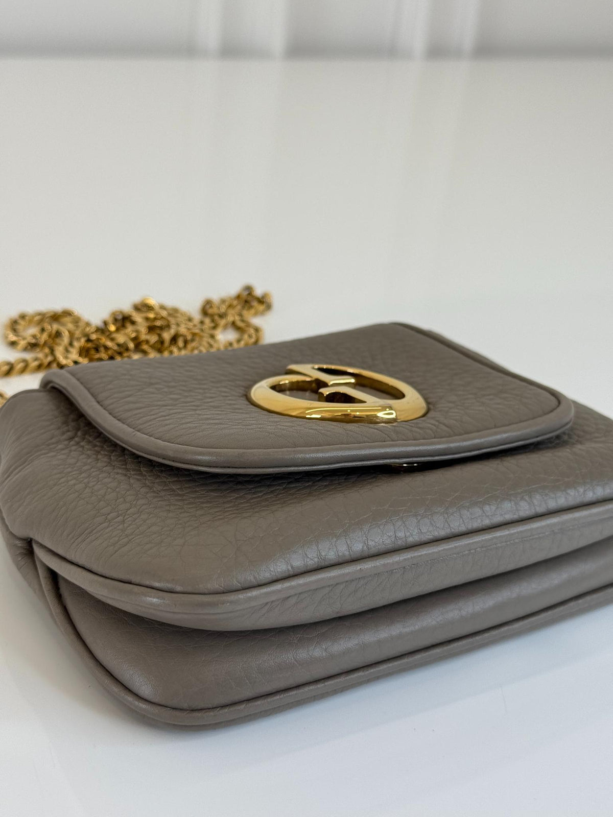 Gucci 1973 Taupe Cellarus Mini Chain Crossbody Bag