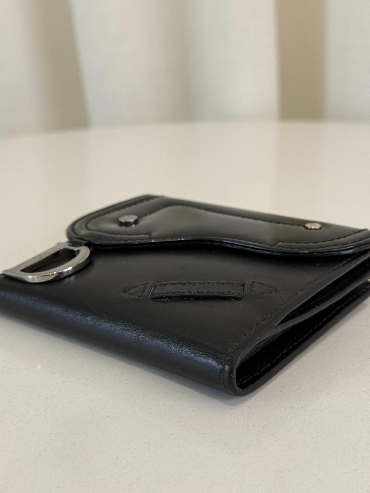 Christian Dior Black Saddle Compact Wallet