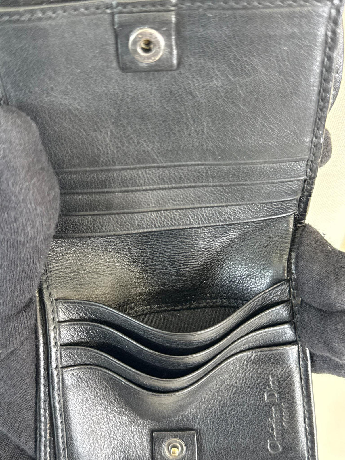 Christian Dior Black Saddle Compact Wallet