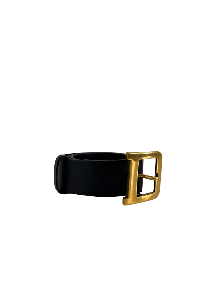 Christian Dior Diorquake Black Leather Belt