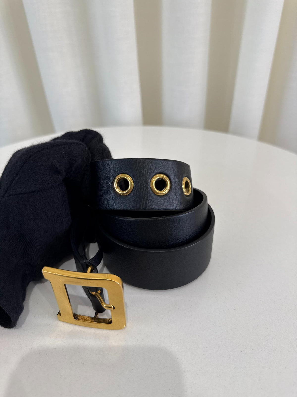 Christian Dior Diorquake Black Leather Belt