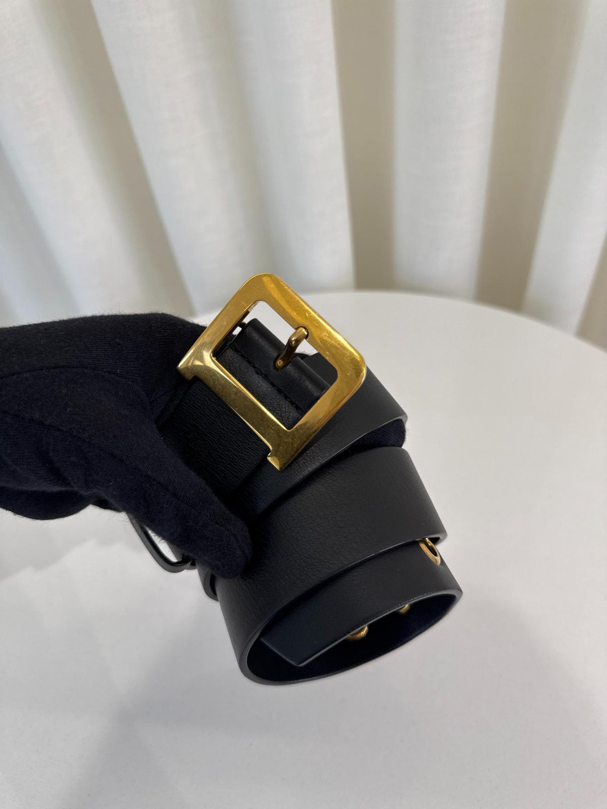 Christian Dior Diorquake Black Leather Belt