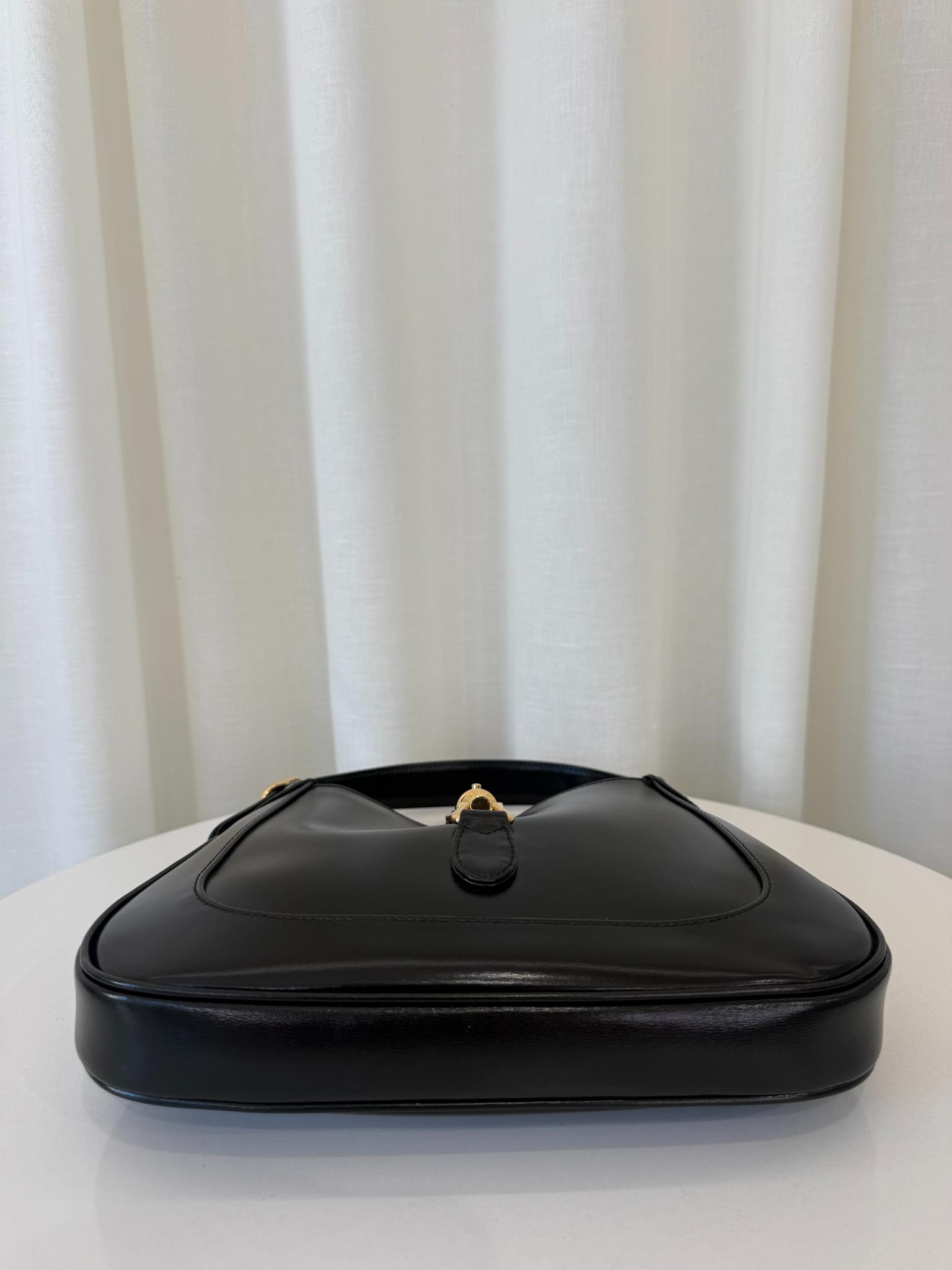 Gucci Jackie 1961 Black Smooth Leather Small Shoulder Bag