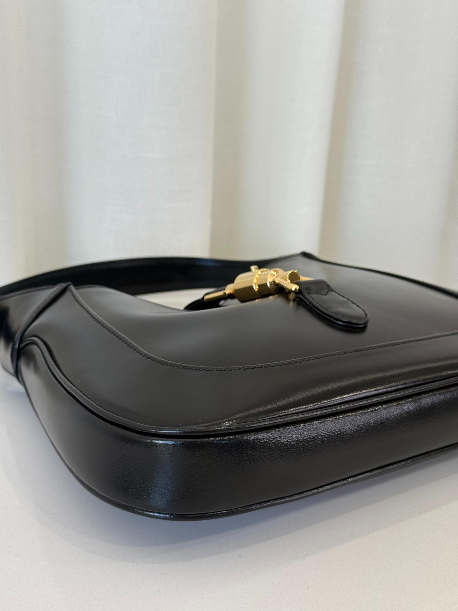 Gucci Jackie 1961 Black Smooth Leather Small Shoulder Bag