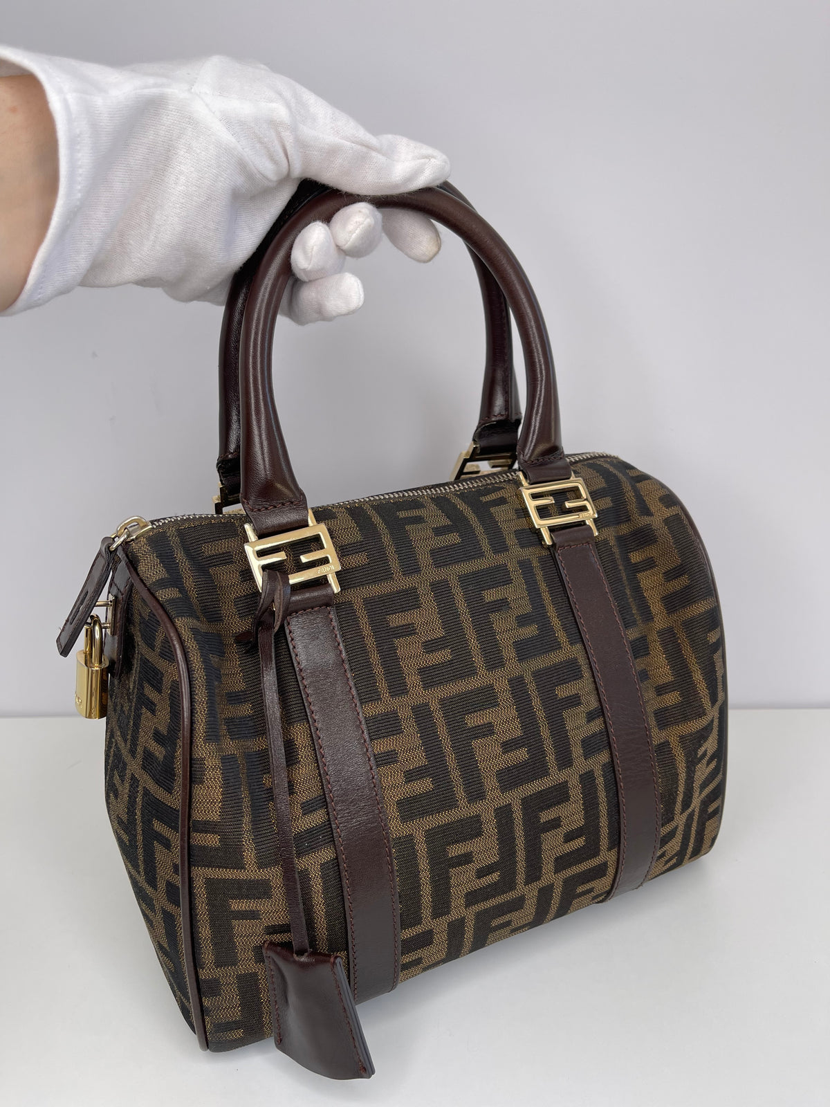 Fendi Jacquard FF Zucca Boston Bag
