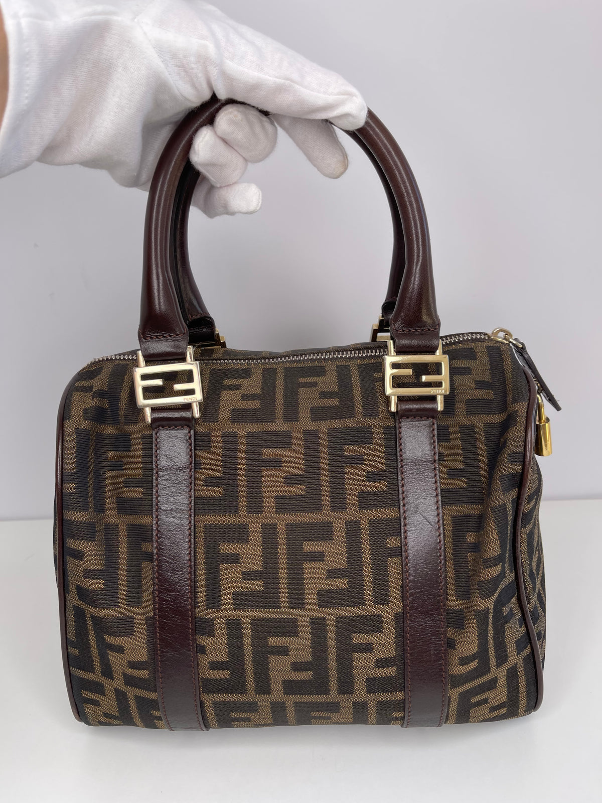 Fendi Jacquard FF Zucca Boston Bag