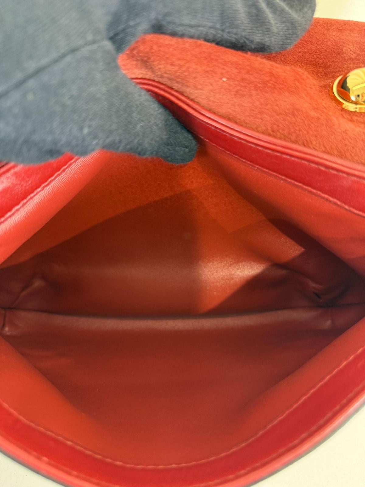 Gucci Red Suede Blondie Flap Crossbody Bag