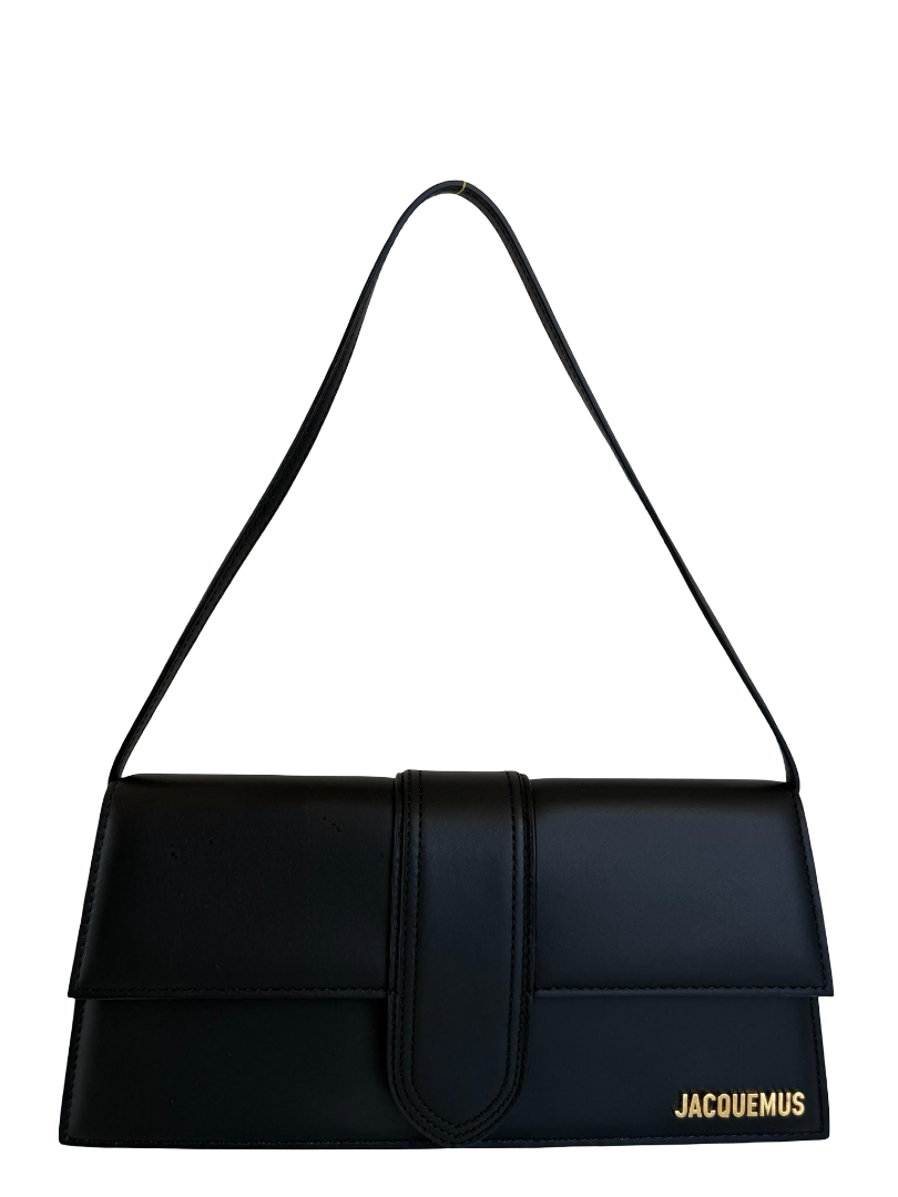 Jacquemus Le Bambino Long Black Leather Shoulder Bag