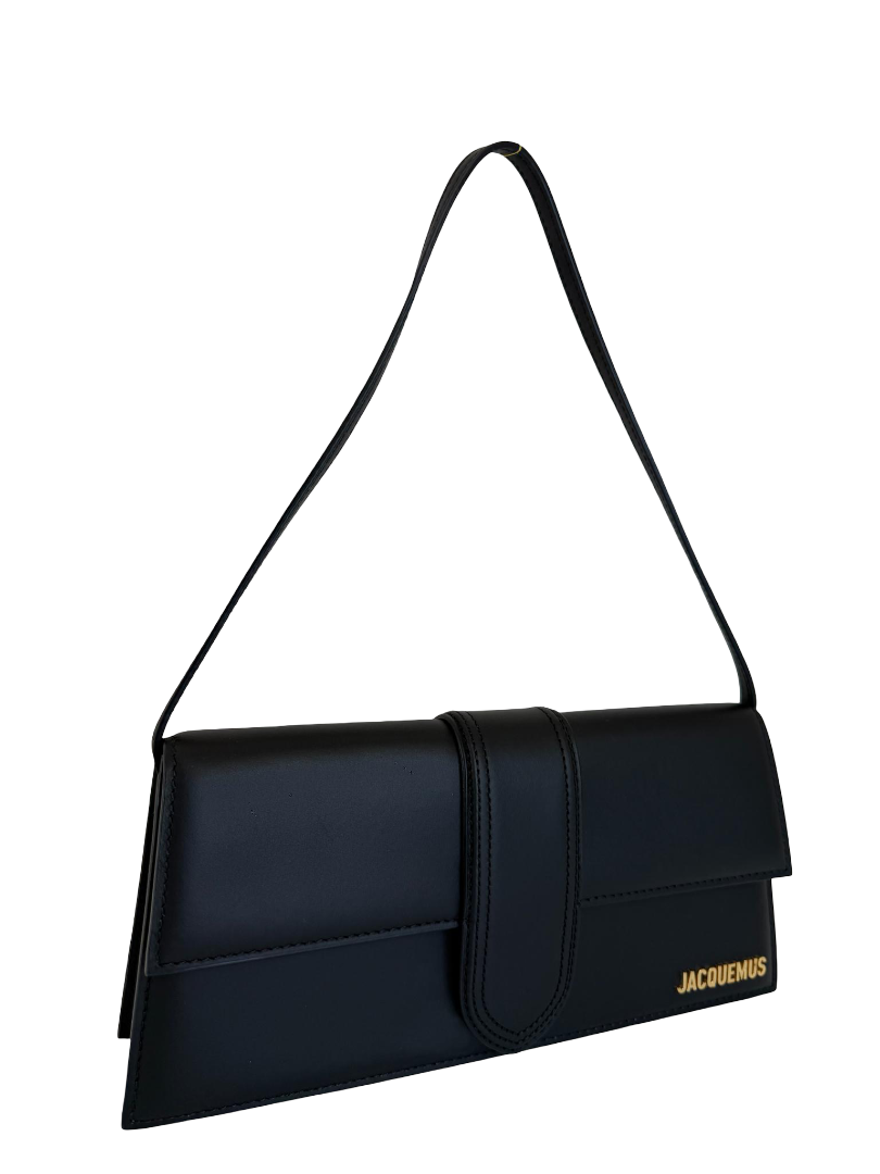 Jacquemus Le Bambino Long Black Leather Shoulder Bag
