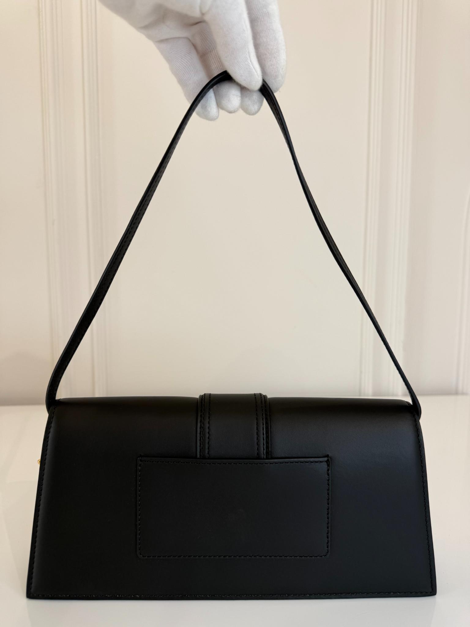 Jacquemus Le Bambino Long Black Leather Shoulder Bag