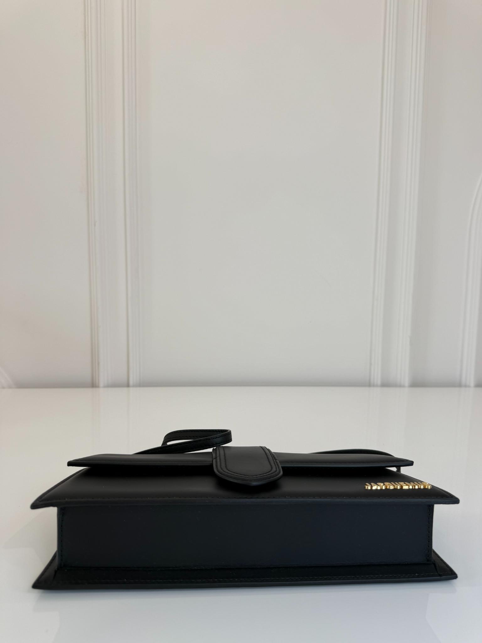 Jacquemus Le Bambino Long Black Leather Shoulder Bag