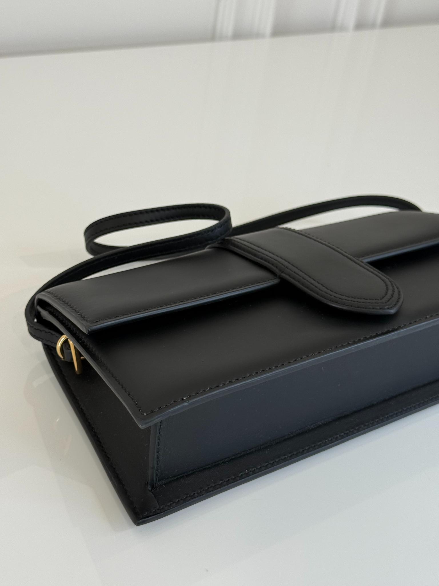 Jacquemus Le Bambino Long Black Leather Shoulder Bag