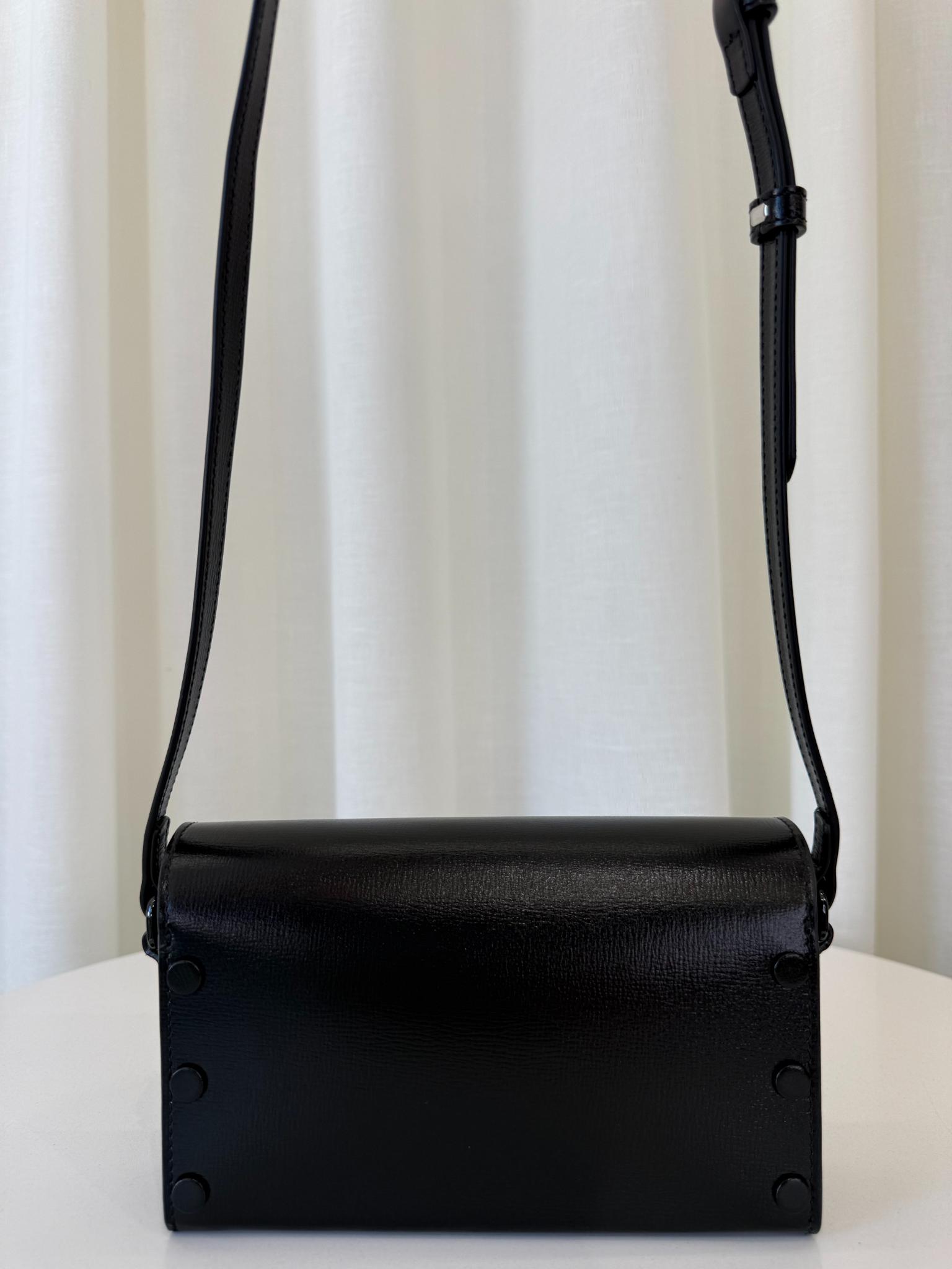 Gucci Azalea Calfskin Black Monochrome Mini Horsebit 1955 Crossbody Bag