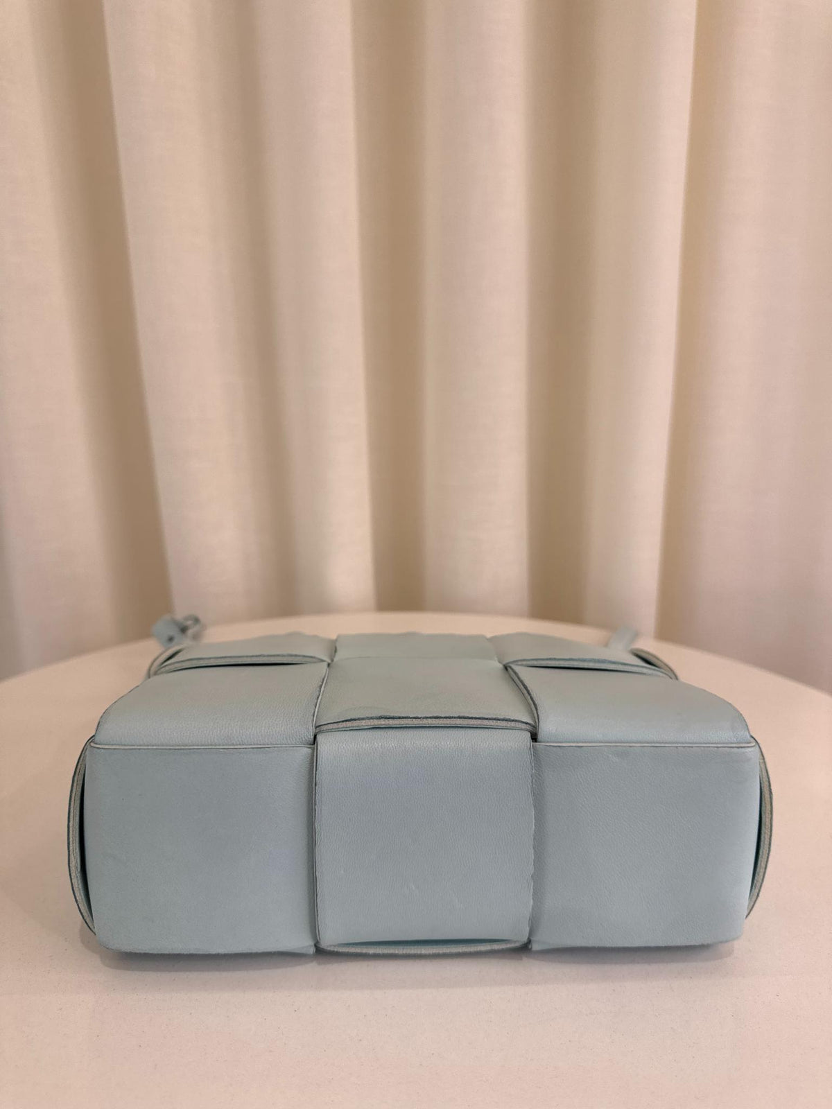 Bottega Veneta Candy Arco Intrecciato Leather Tote Bag Celadon Blue
