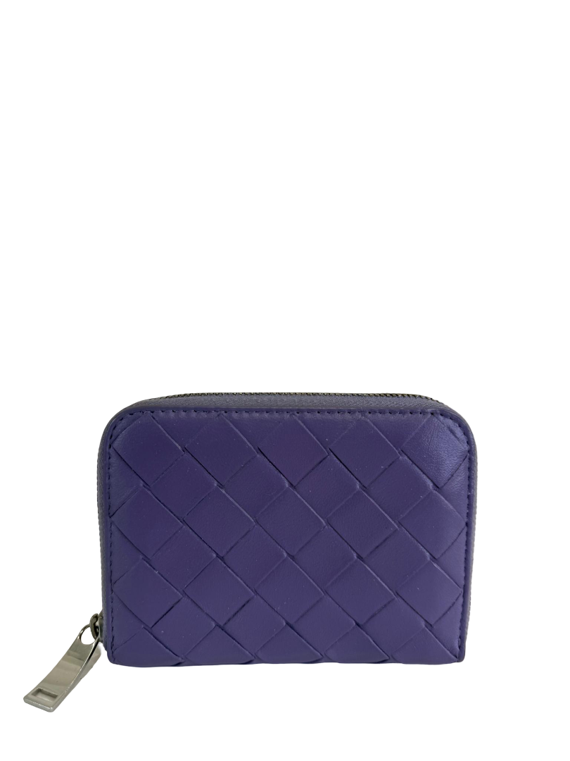 Bottega Veneta Intrecciato Zip-Around Coin Purse Lavender