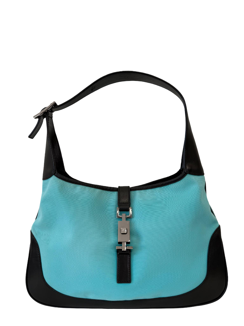 Gucci By Tom Ford Turquoise Nylon Medium Vintage Jackie l