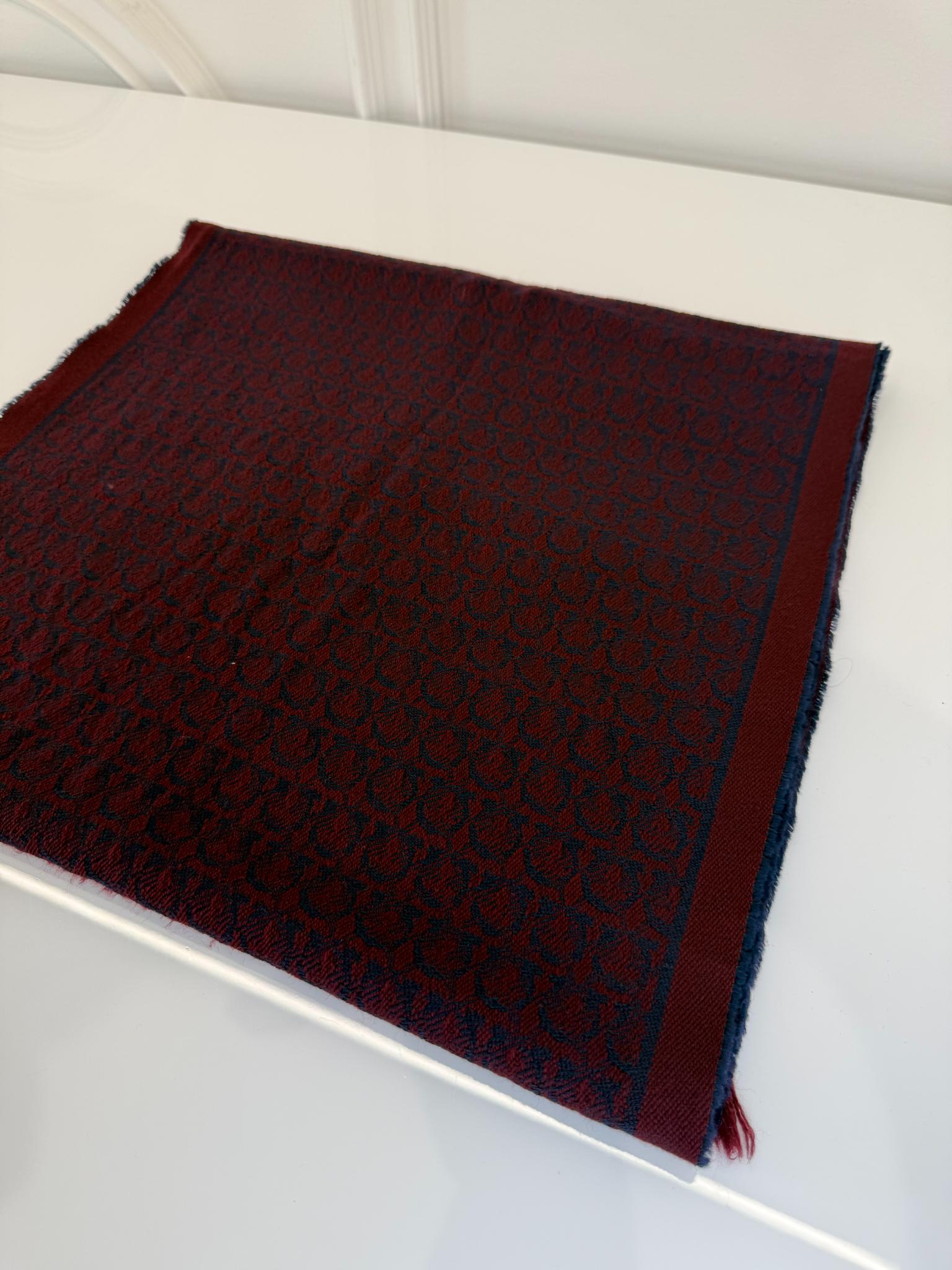 Salvatore Ferragamo Gancini Patterned Wool Scarf