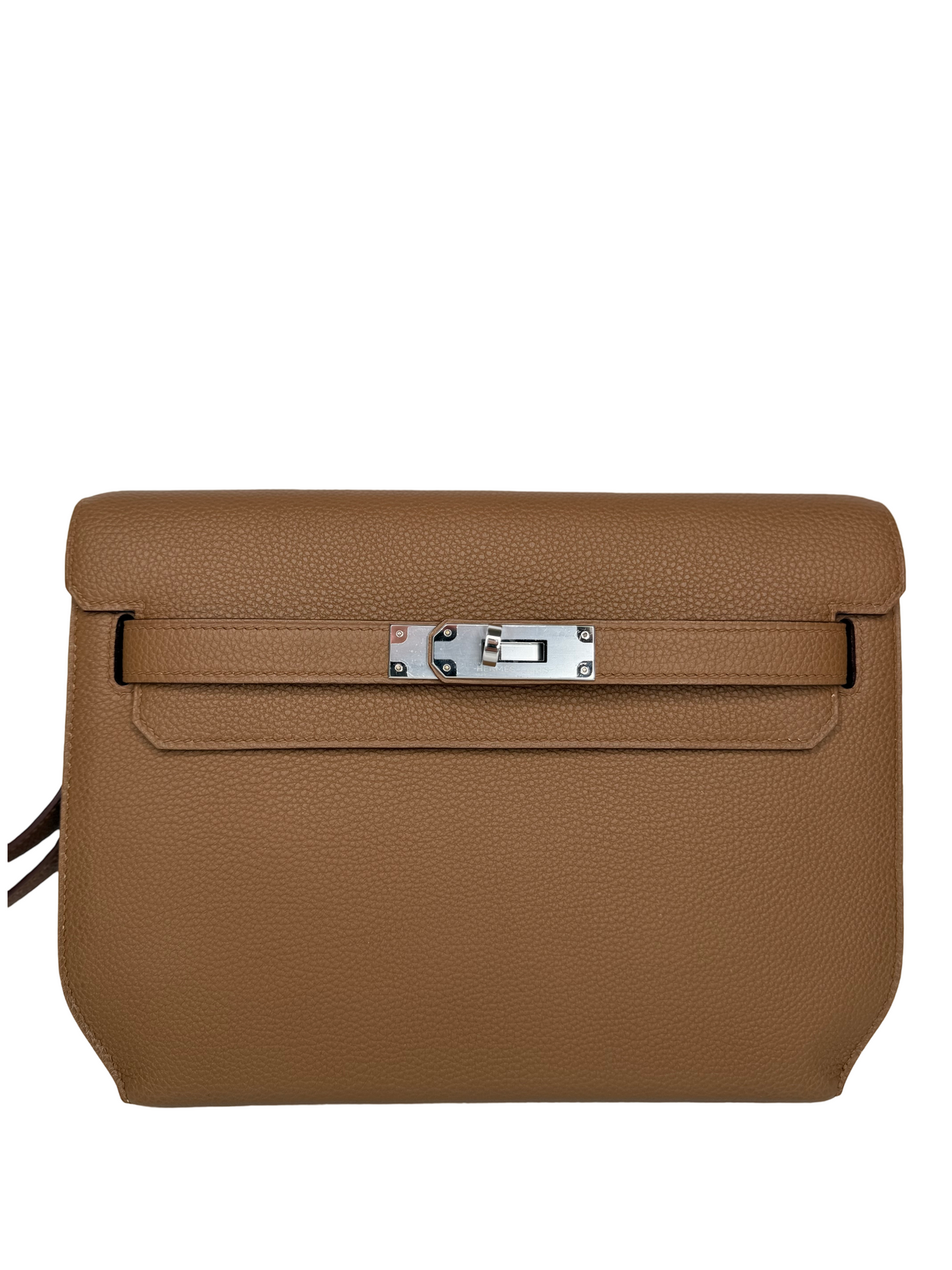 Hermès Kelly Depeches 25 Alezan Togo Leather Pouch Palladium Hardware