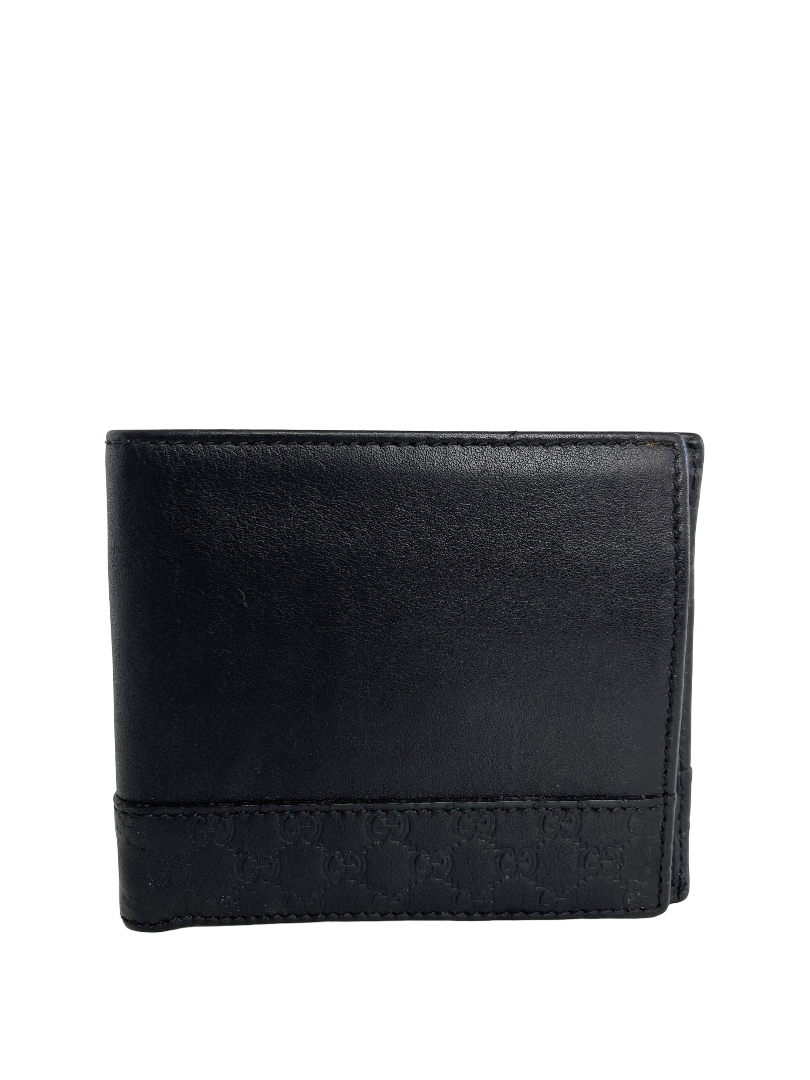 Gucci Microguccissima Trim Bi-Fold Wallet Black