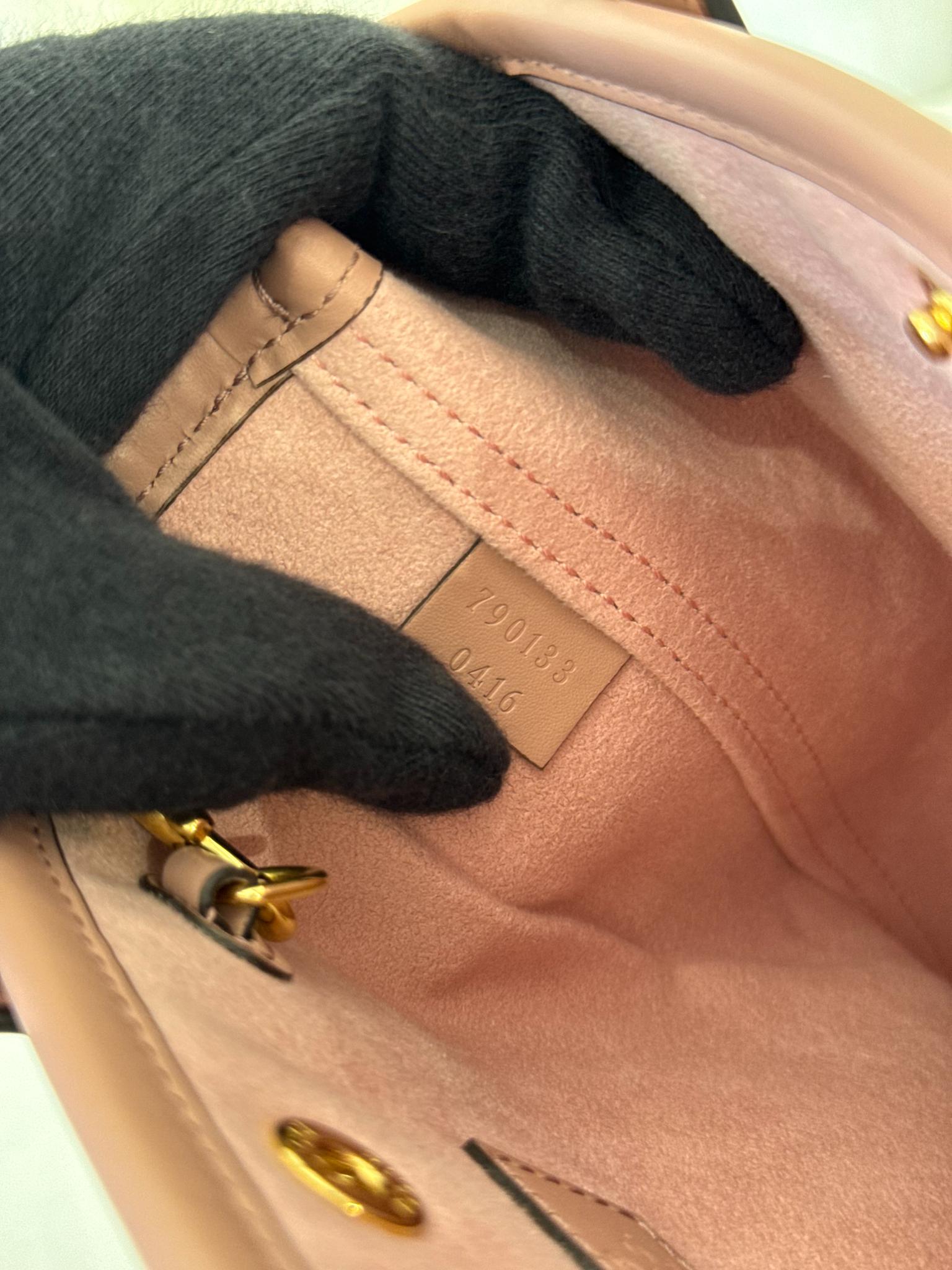 Gucci Pink Monogram Leather Retro Mini Tote Bag