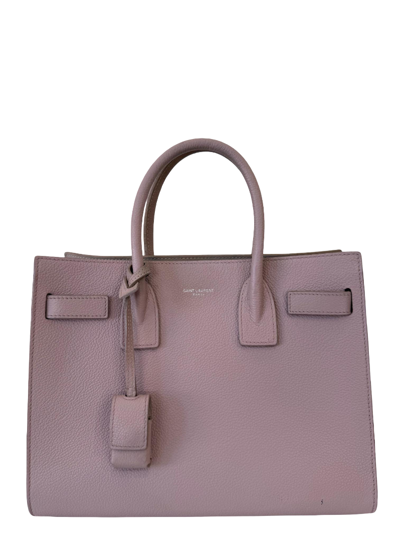 Saint Laurent Rose Pink Grained Leather Baby Sac de Jour Tote Bag