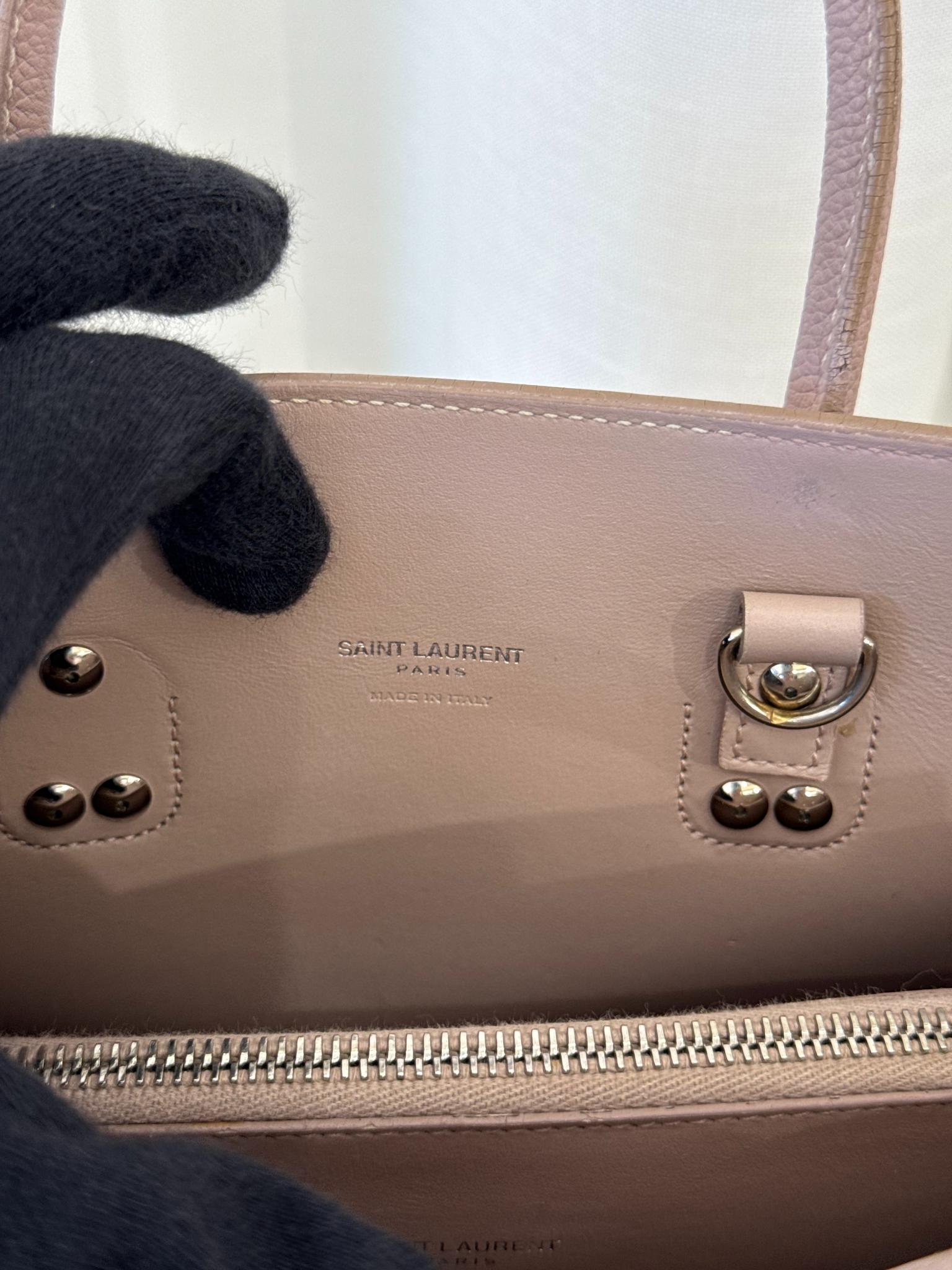 Saint Laurent Rose Pink Grained Leather Baby Sac de Jour Tote Bag