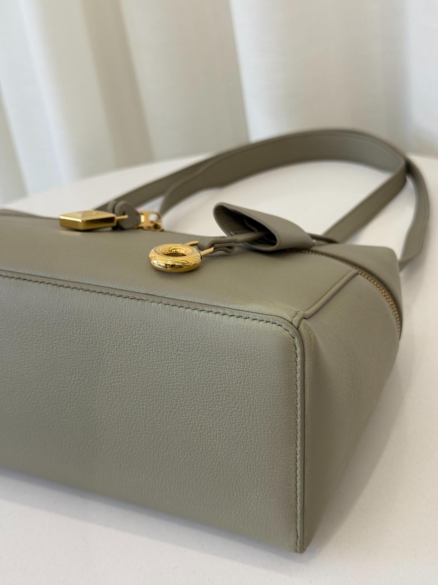 Loro Piana Extra Bag L27 Sage Green Calfskin Leather