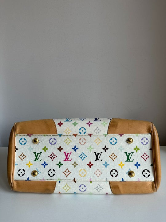 Louis Vuitton White Monogram Multicolore Canvas Beverly GM Bag