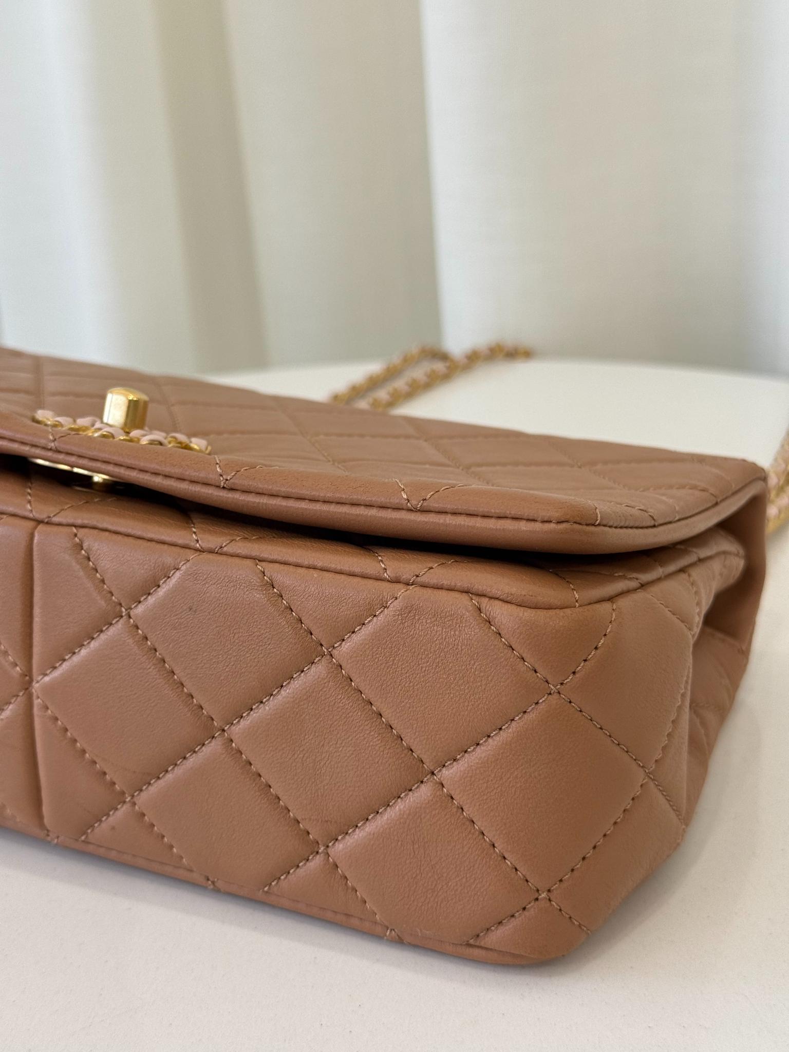 Chanel Coco Mark Lambskin Leather Shoulder Flap Bag