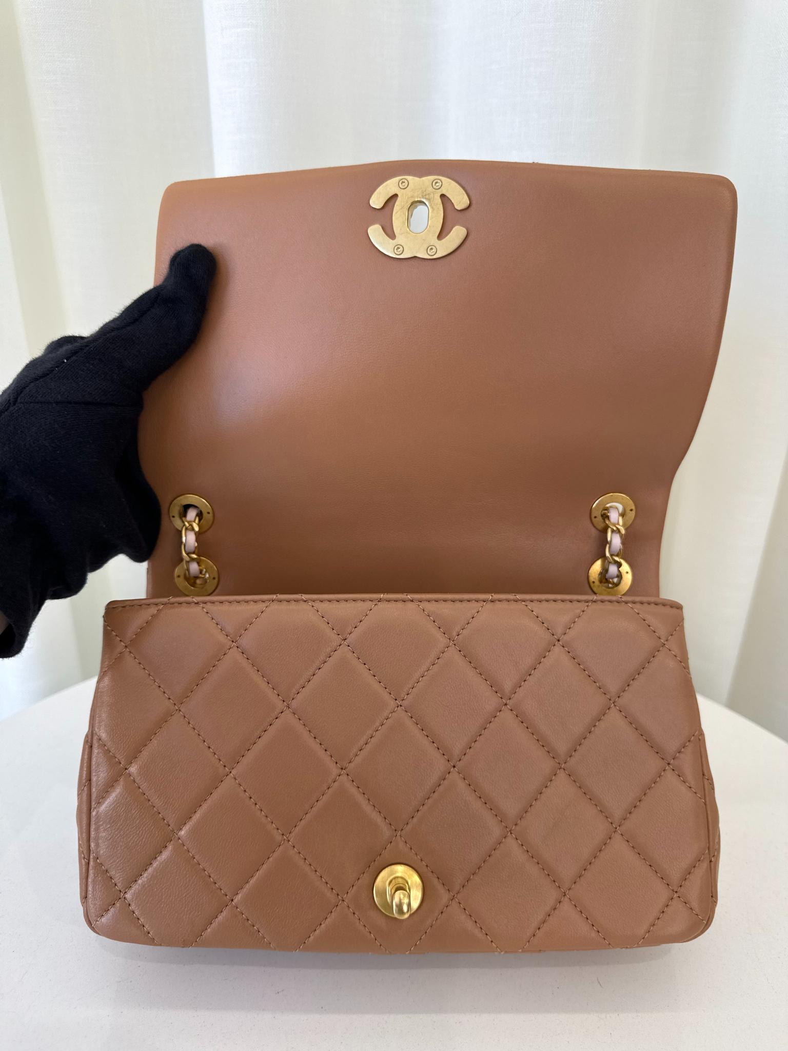Chanel Coco Mark Lambskin Leather Shoulder Flap Bag
