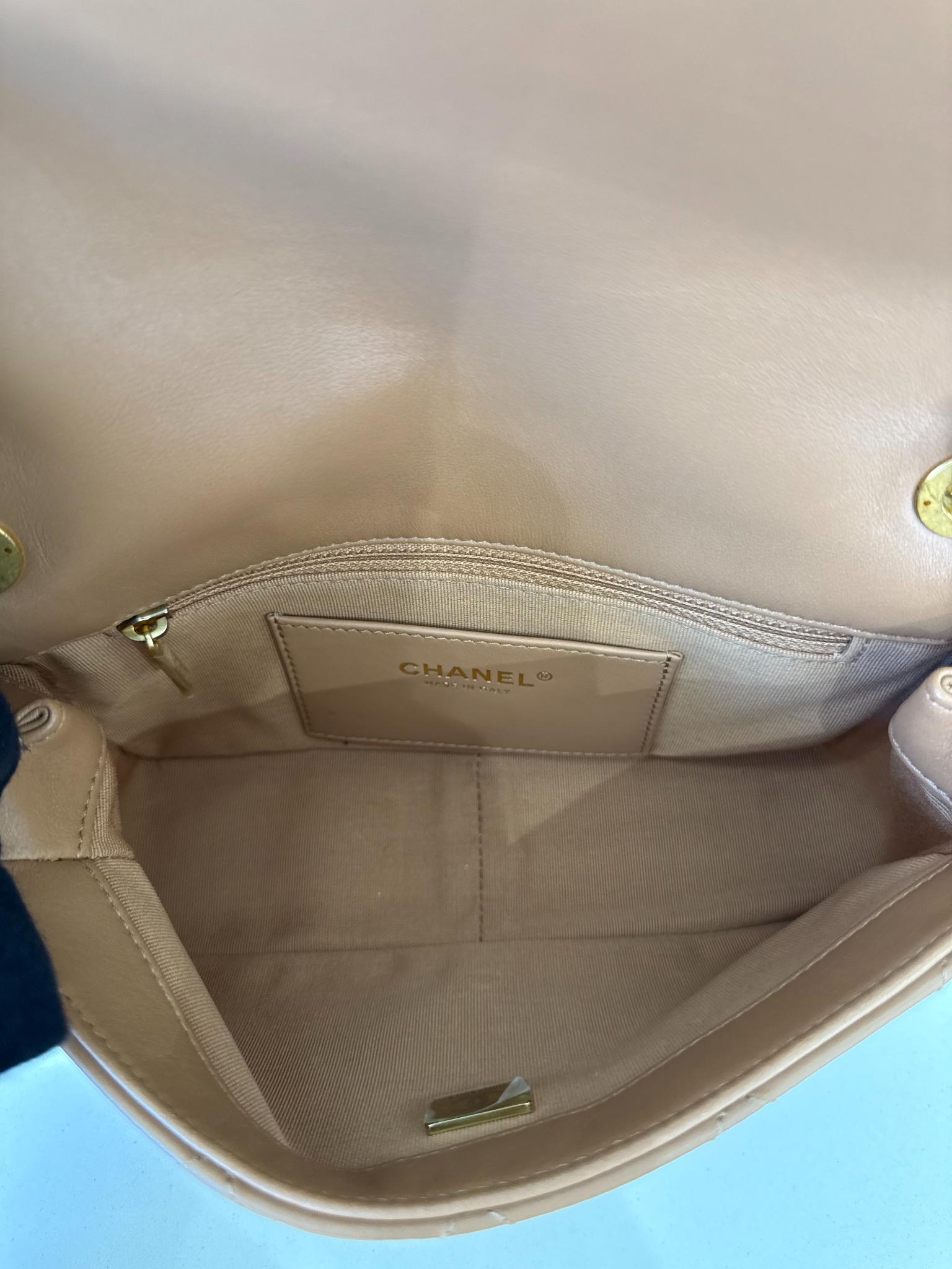 Chanel Coco Mark Lambskin Leather Shoulder Flap Bag