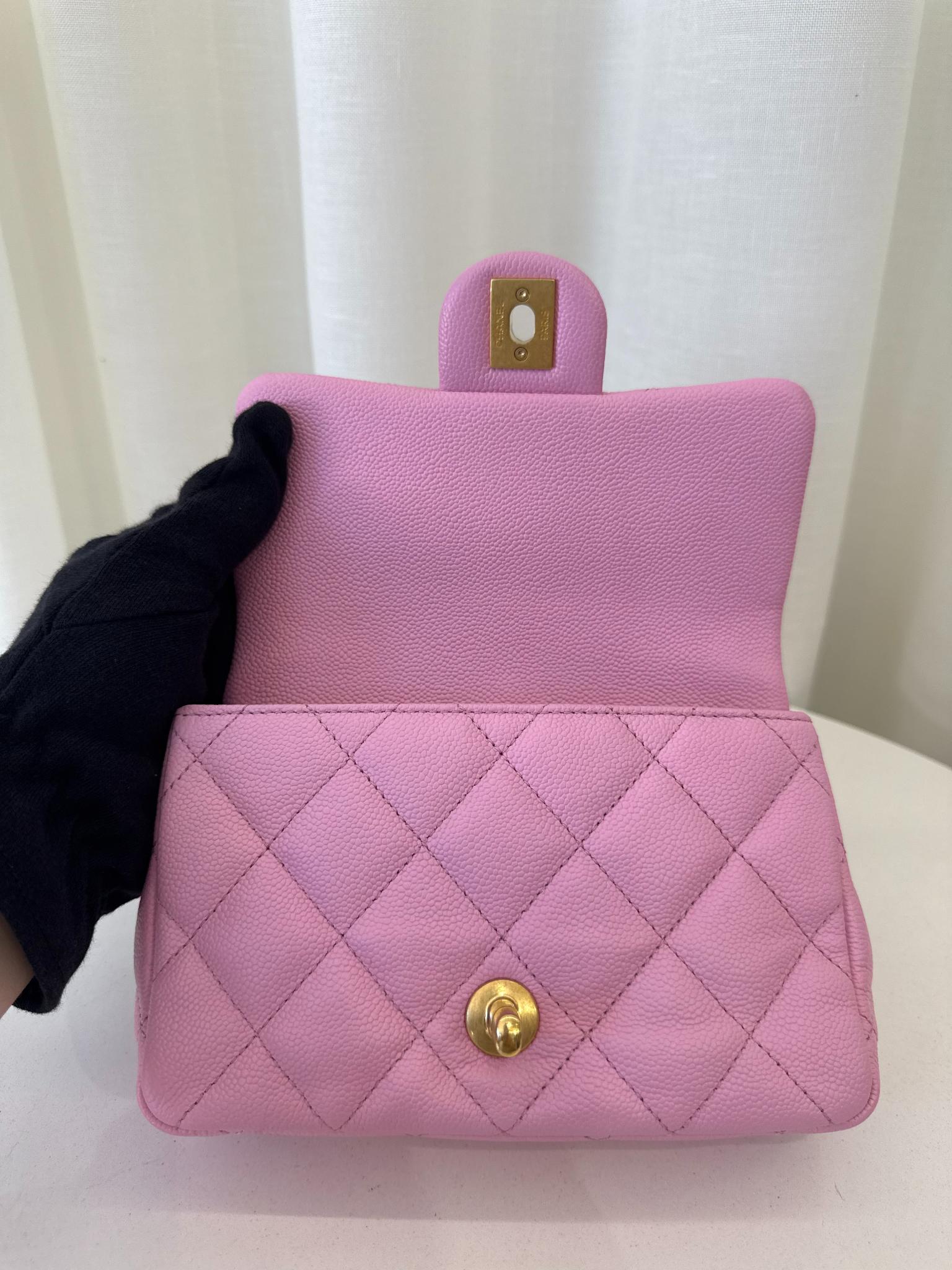 Chanel Sweetheart Mini Square Flap Pink Caviar