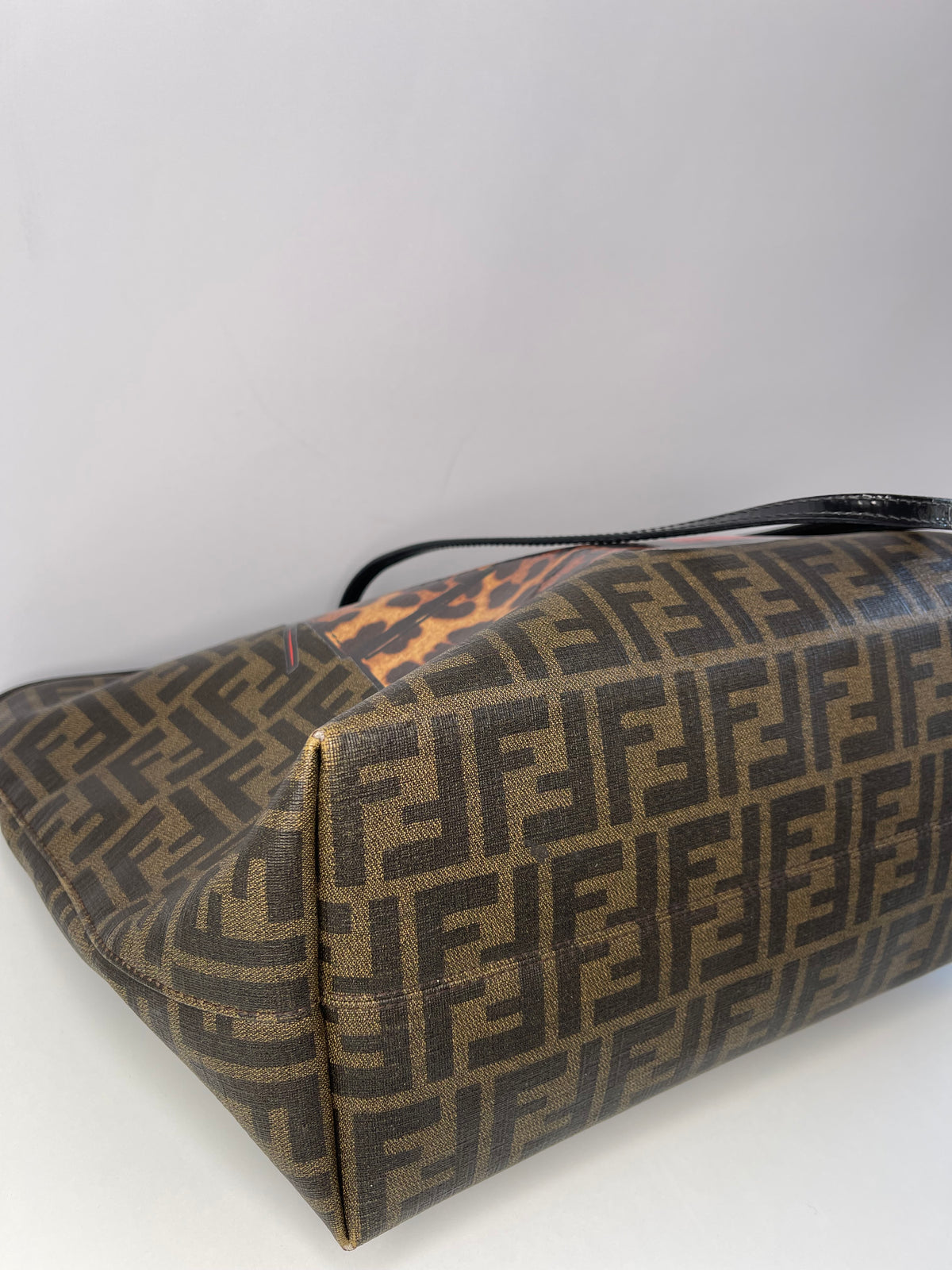 Fendi Rare Zucca Coated Canvas Baguette Print Shopper Tote