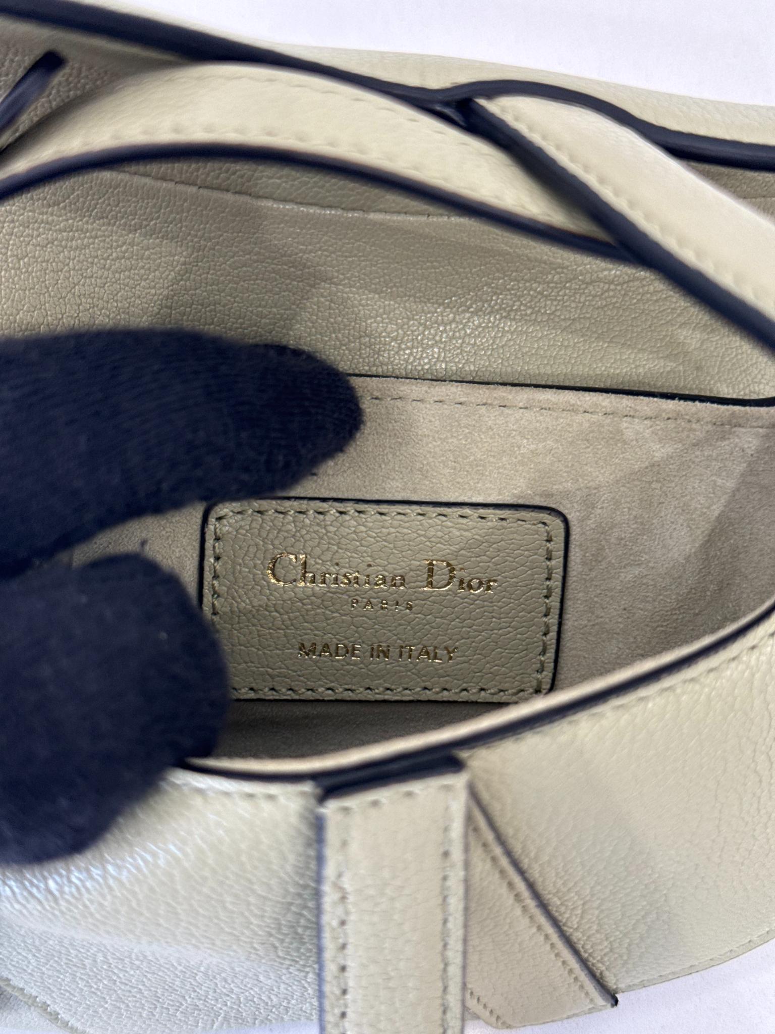 Christian Dior Grained Calfskin Micro Saddle Sage Green