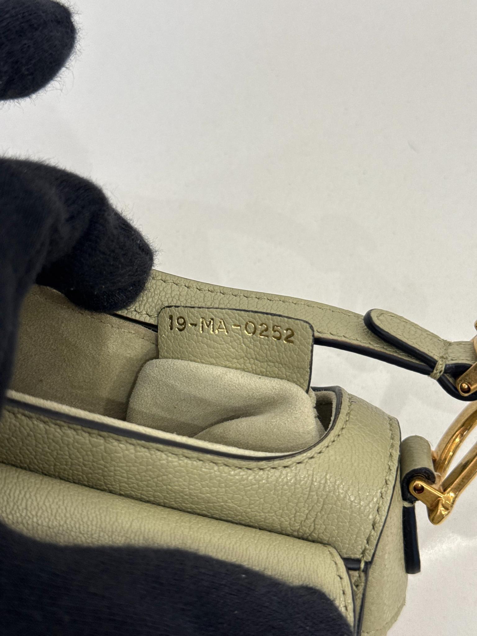 Christian Dior Grained Calfskin Micro Saddle Sage Green