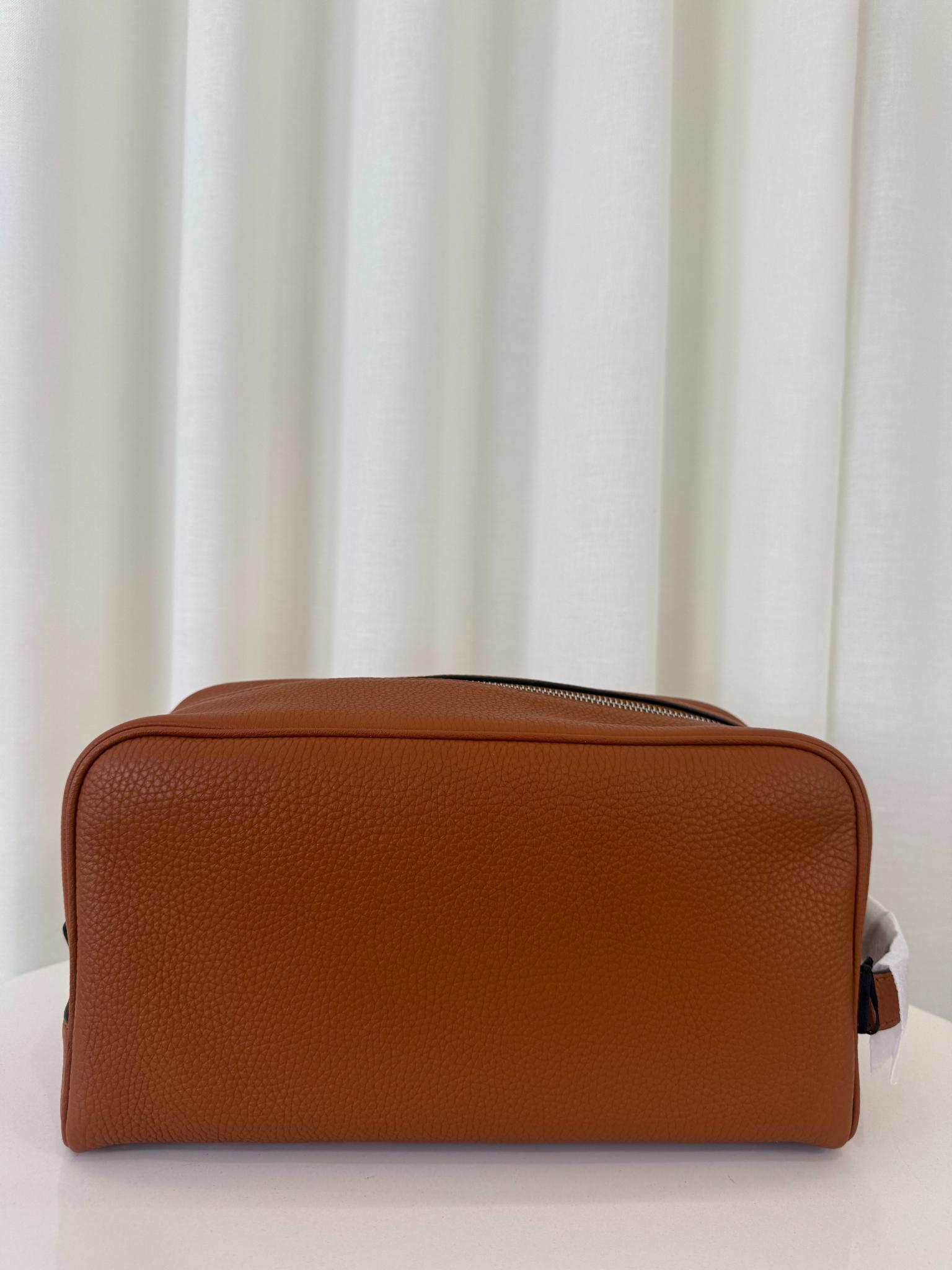 Fendi Cuoio Romano Calf Brown Leather Travel Pouch