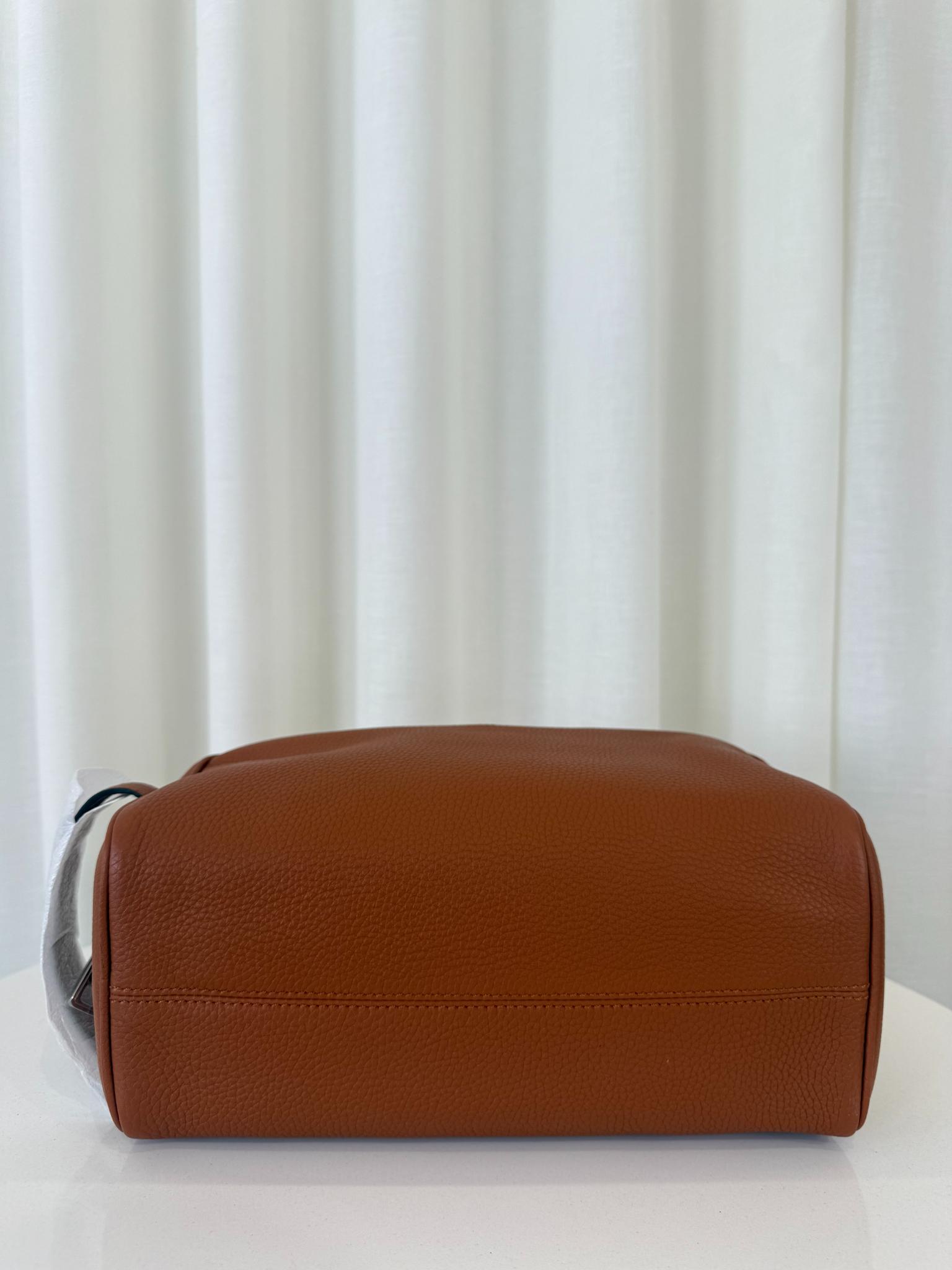 Fendi Cuoio Romano Calf Brown Leather Travel Pouch