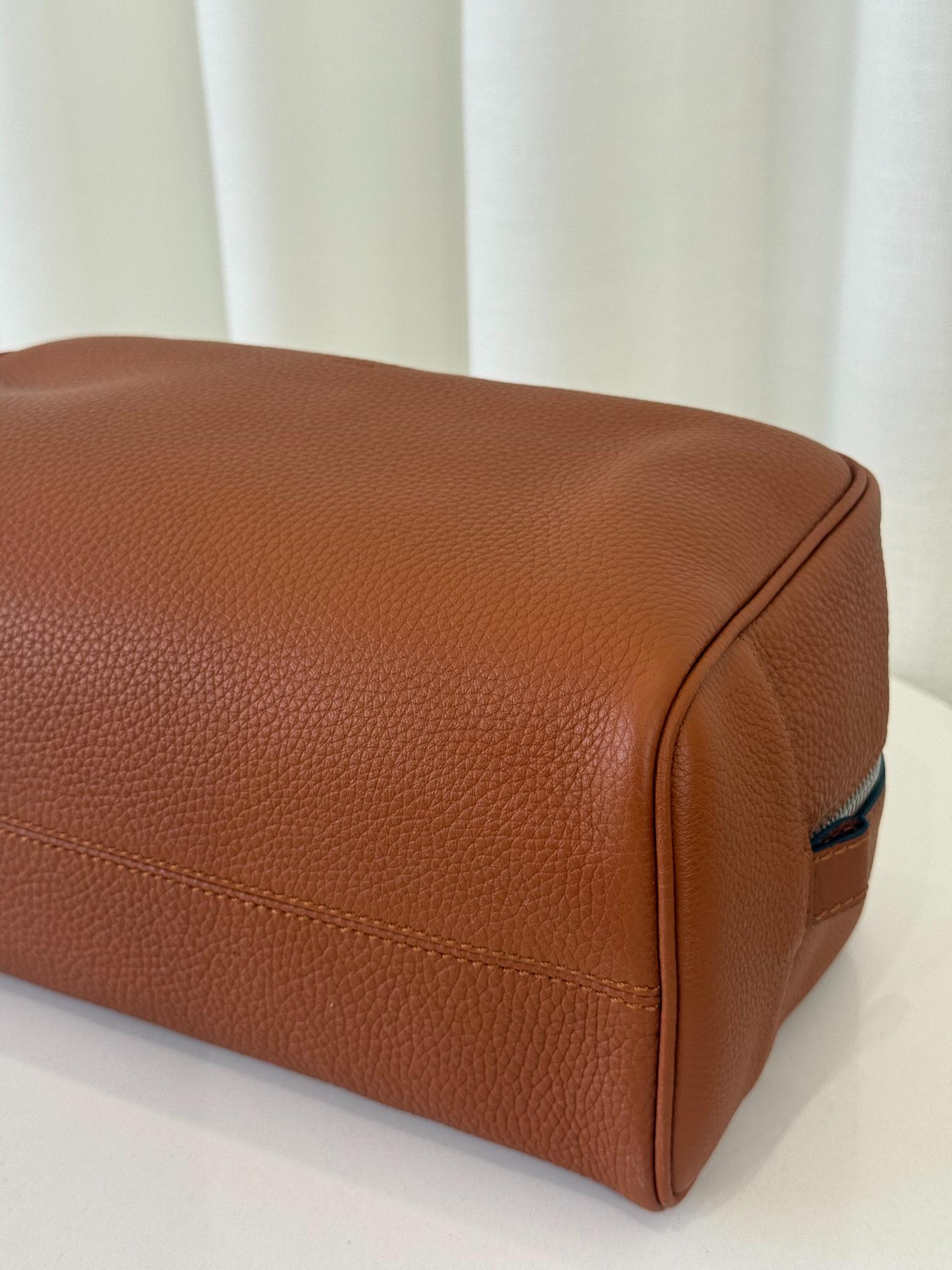 Fendi Cuoio Romano Calf Brown Leather Travel Pouch