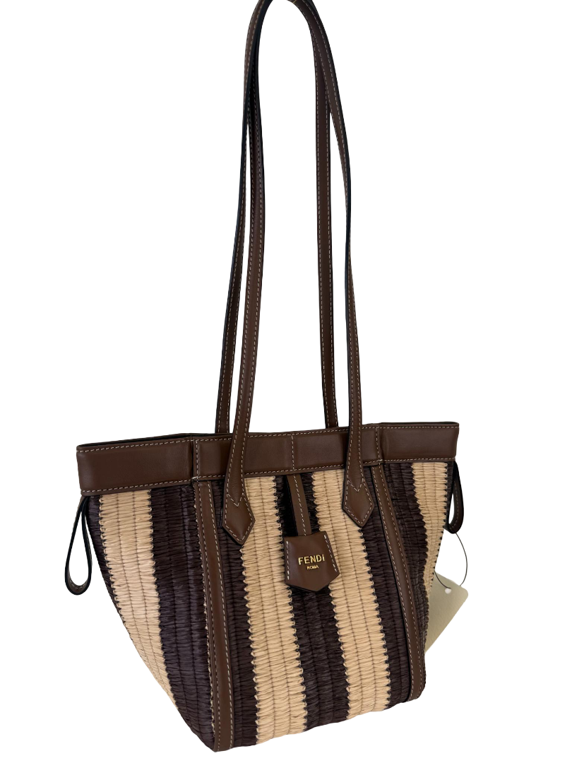 Fendi Origami Mini Raffia Shoulder Bag