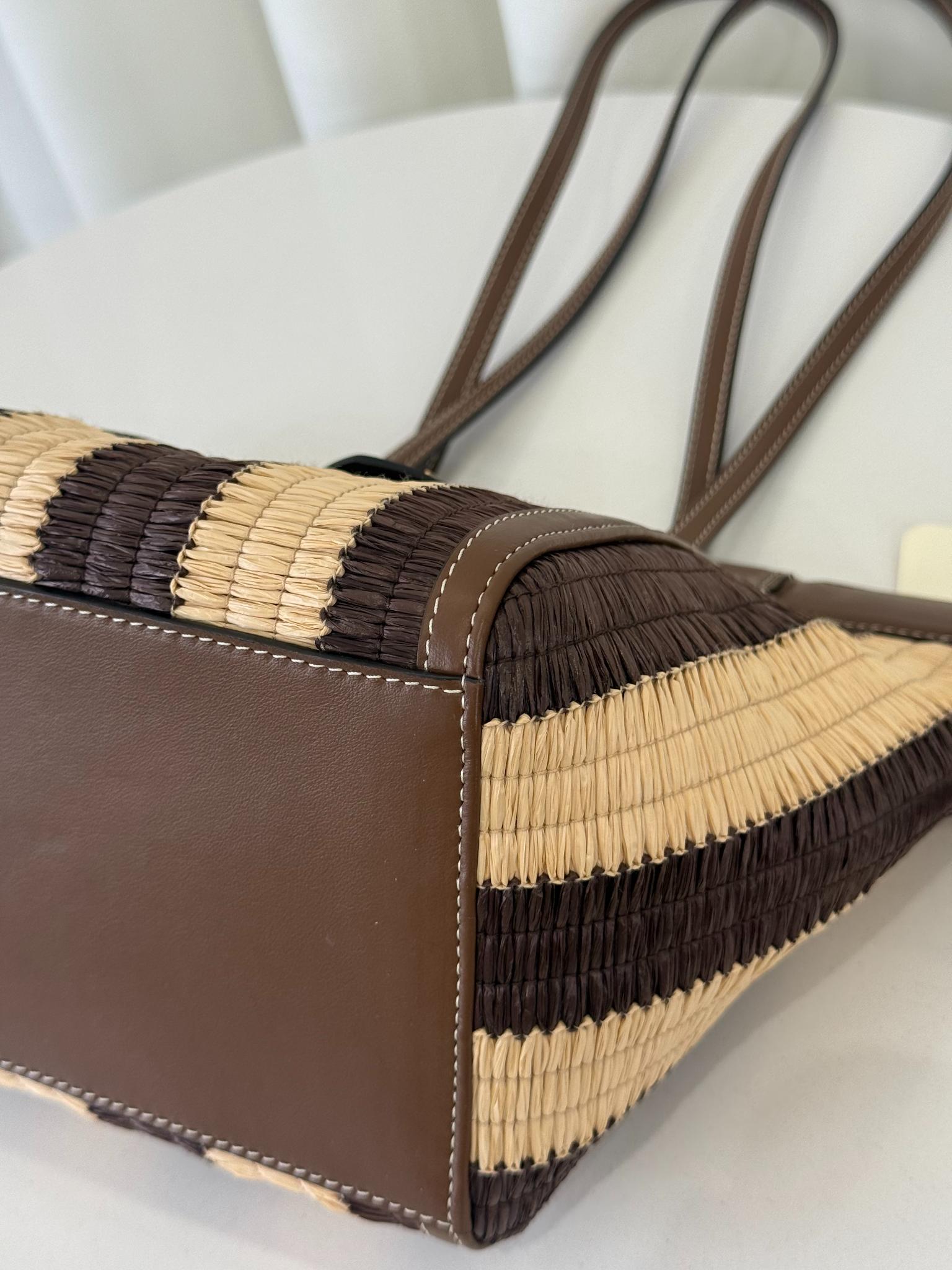 Fendi Origami Mini Raffia Shoulder Bag