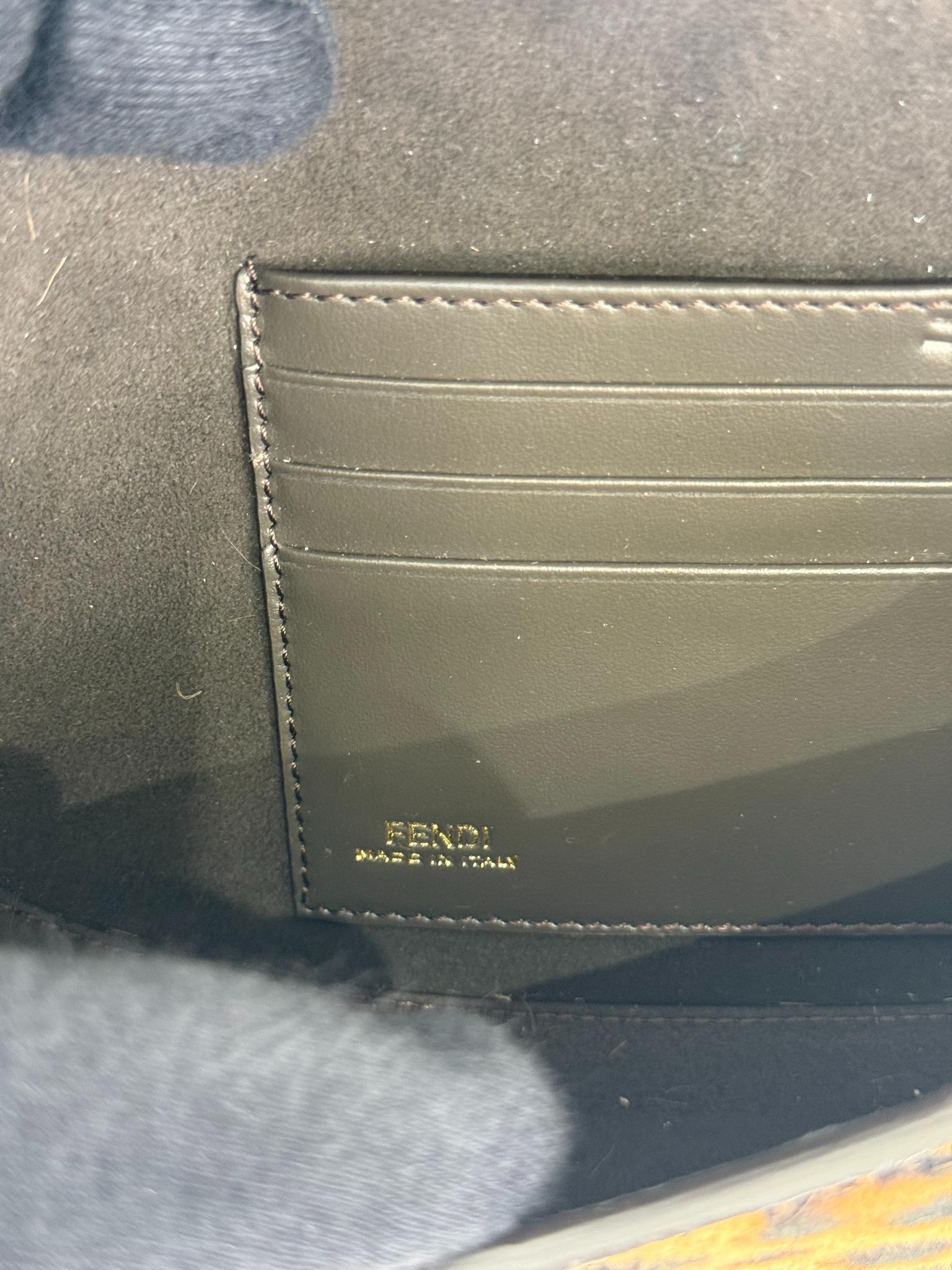 Fendi Fendigraphy Leopard Ponyhair Wallet on Chain