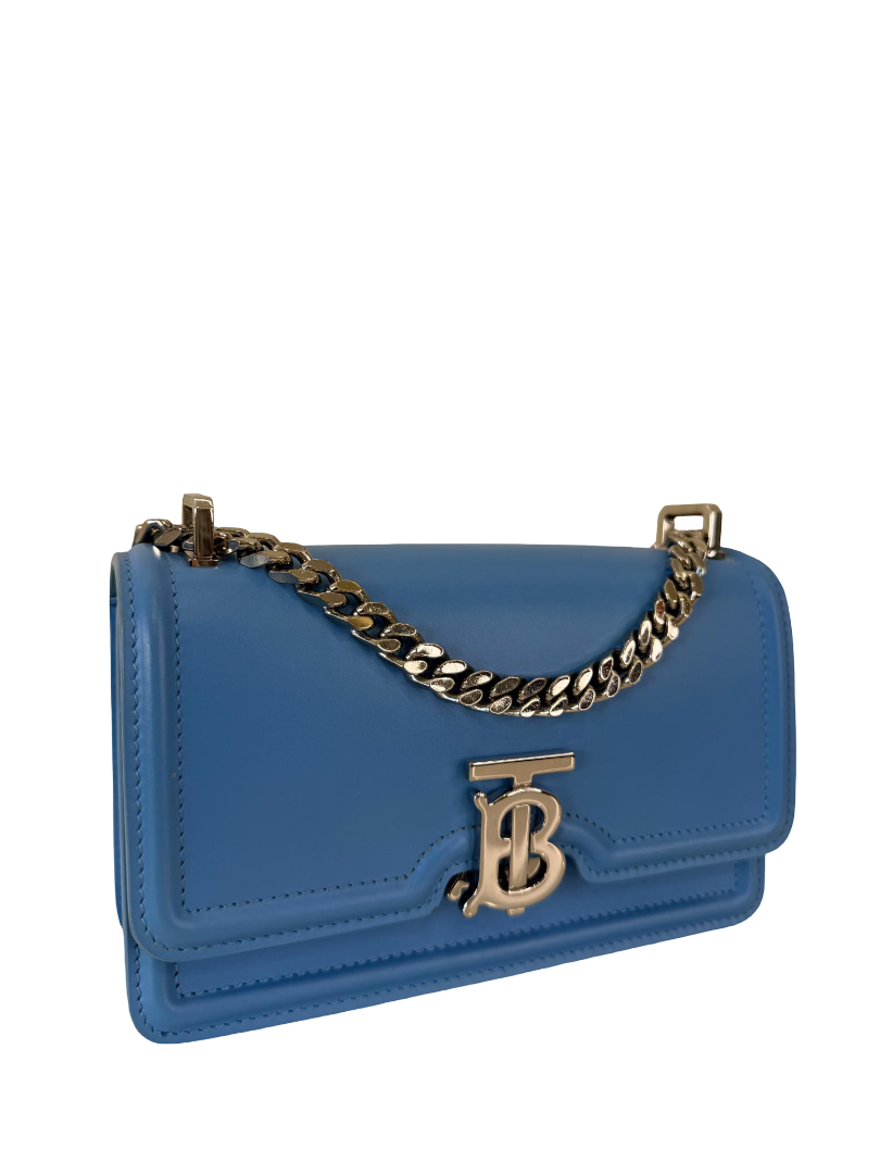 Burberry TB Bright Sky Blue Mini Chain Shoulder Bag