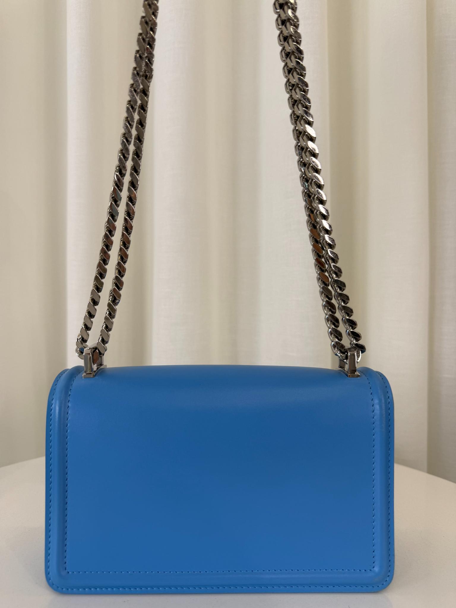 Burberry TB Bright Sky Blue Mini Chain Shoulder Bag