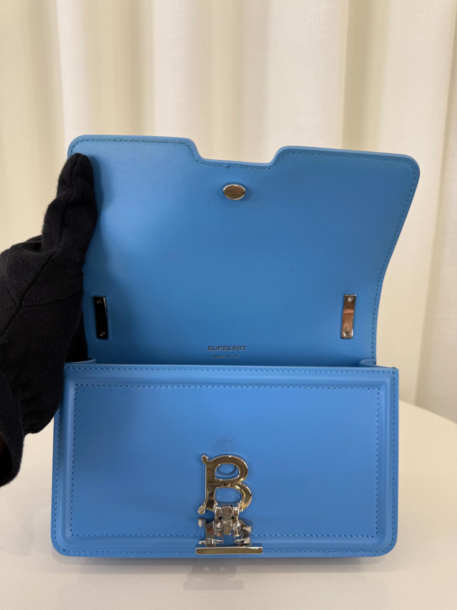 Burberry TB Bright Sky Blue Mini Chain Shoulder Bag