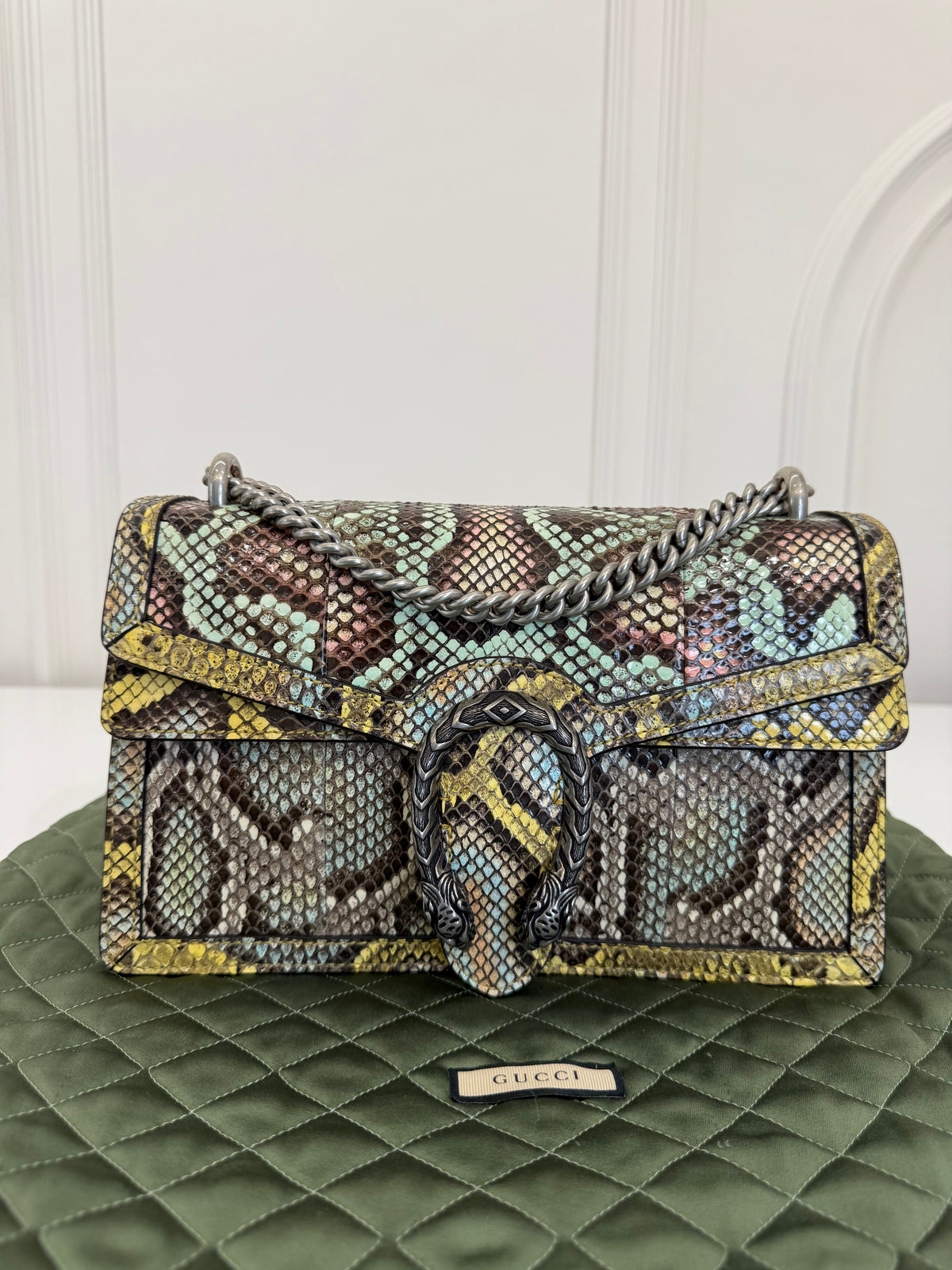 Gucci Snakeskin Multicolor Medium Dionysus Shoulder Bag