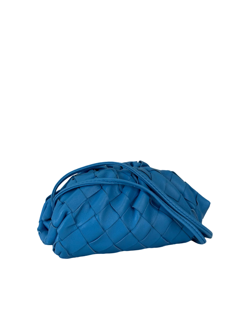 Bottega Veneta Sky Blue Intrecciato Nappa Leather Micro Wristlet Pouch