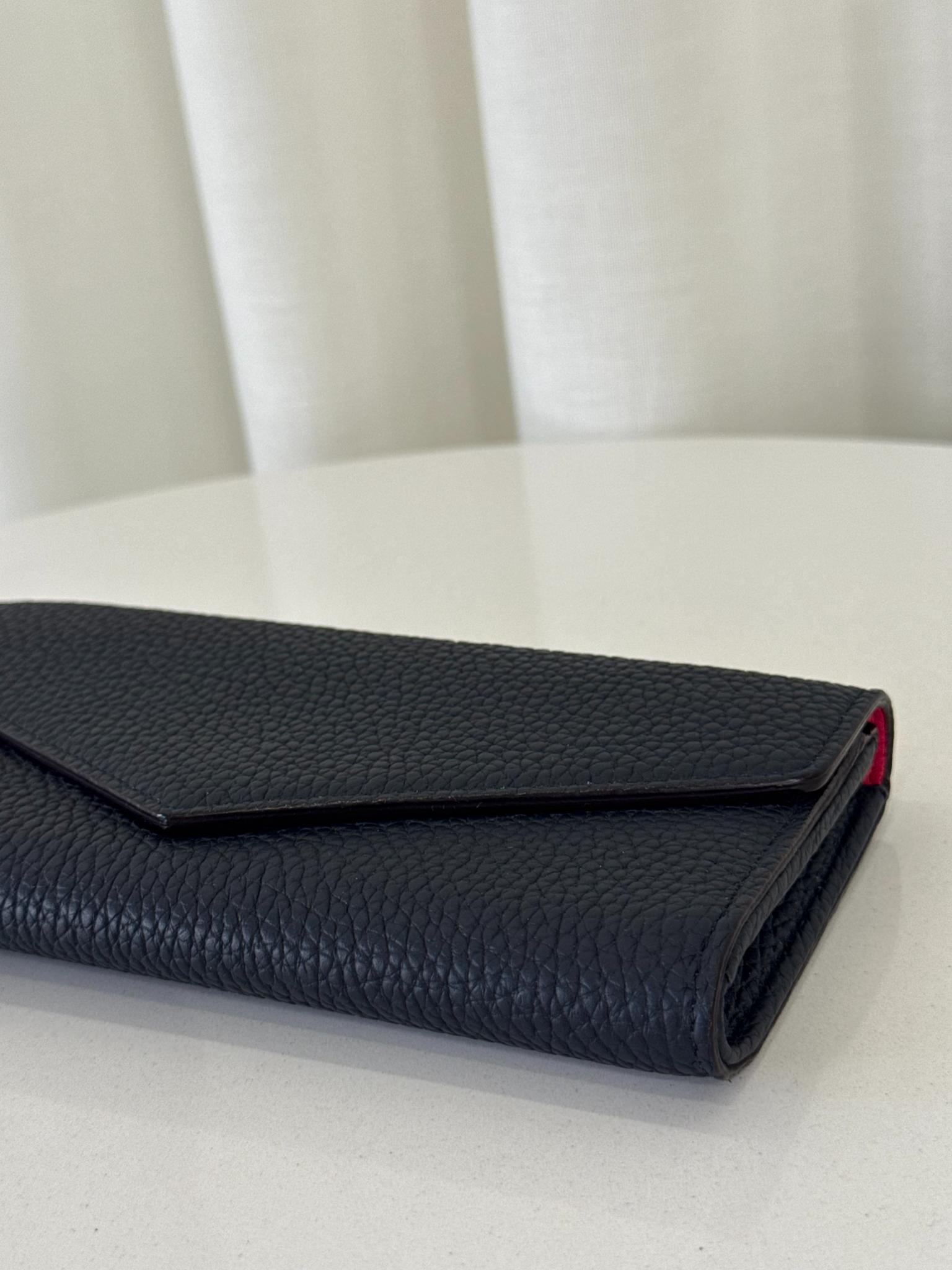 Dior Dark Blue Leather Diorissimo Continental Wallet